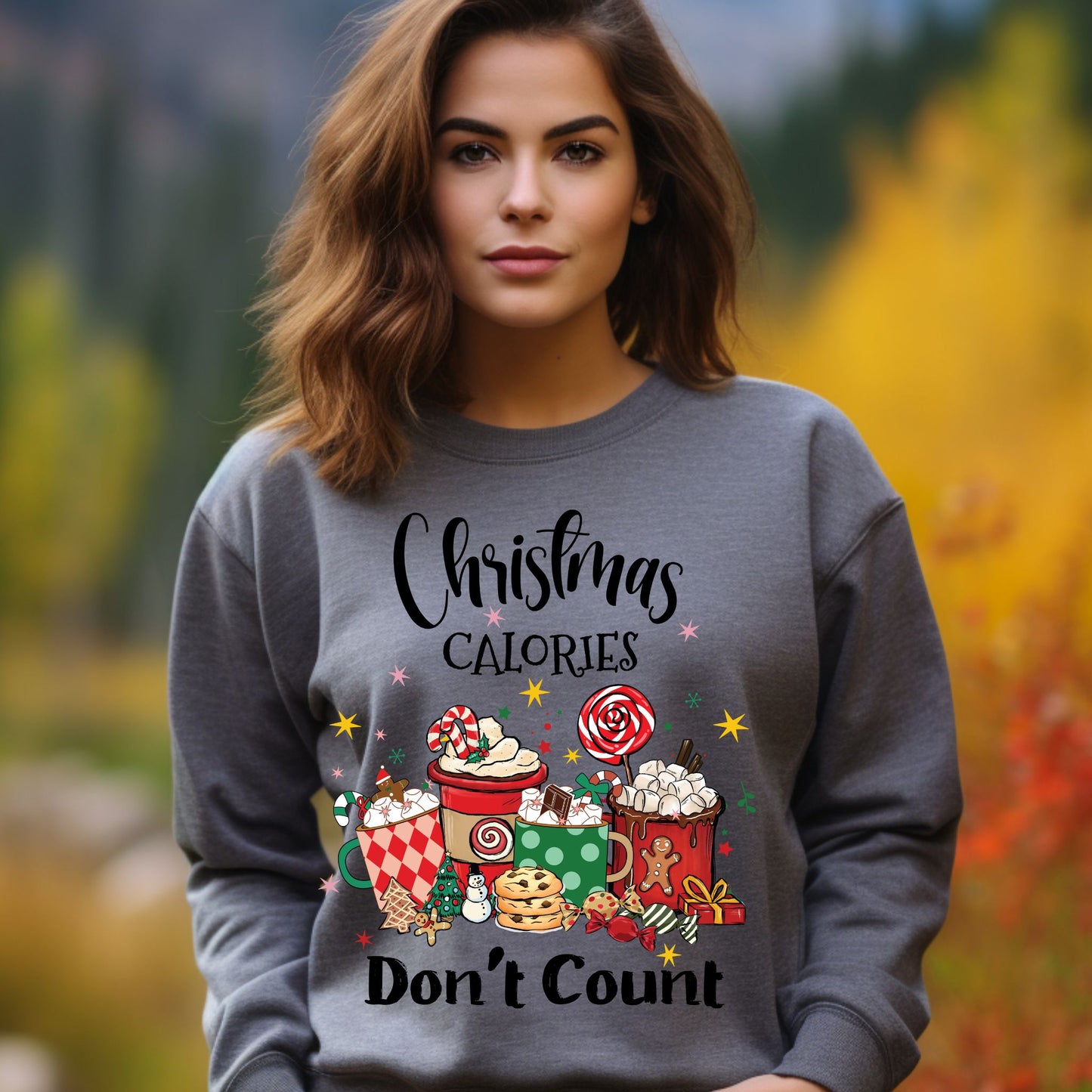 Christmas Calories Don't Count Sweatshirt Funny Christmas Shirt Holiday Crewneck Shirt Christmas Sweatshirt