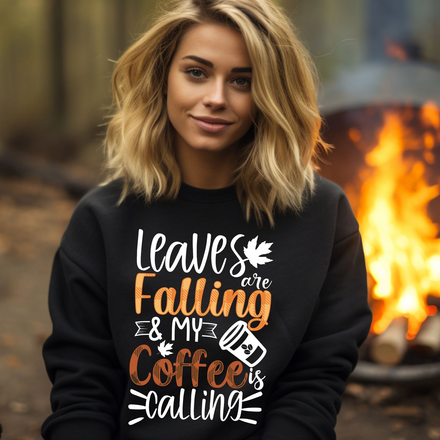 Leaves Are Falling and My Coffee Is Calling Shirt Fall Coffee Lover Sweatshirt Fall Vibes Shirt