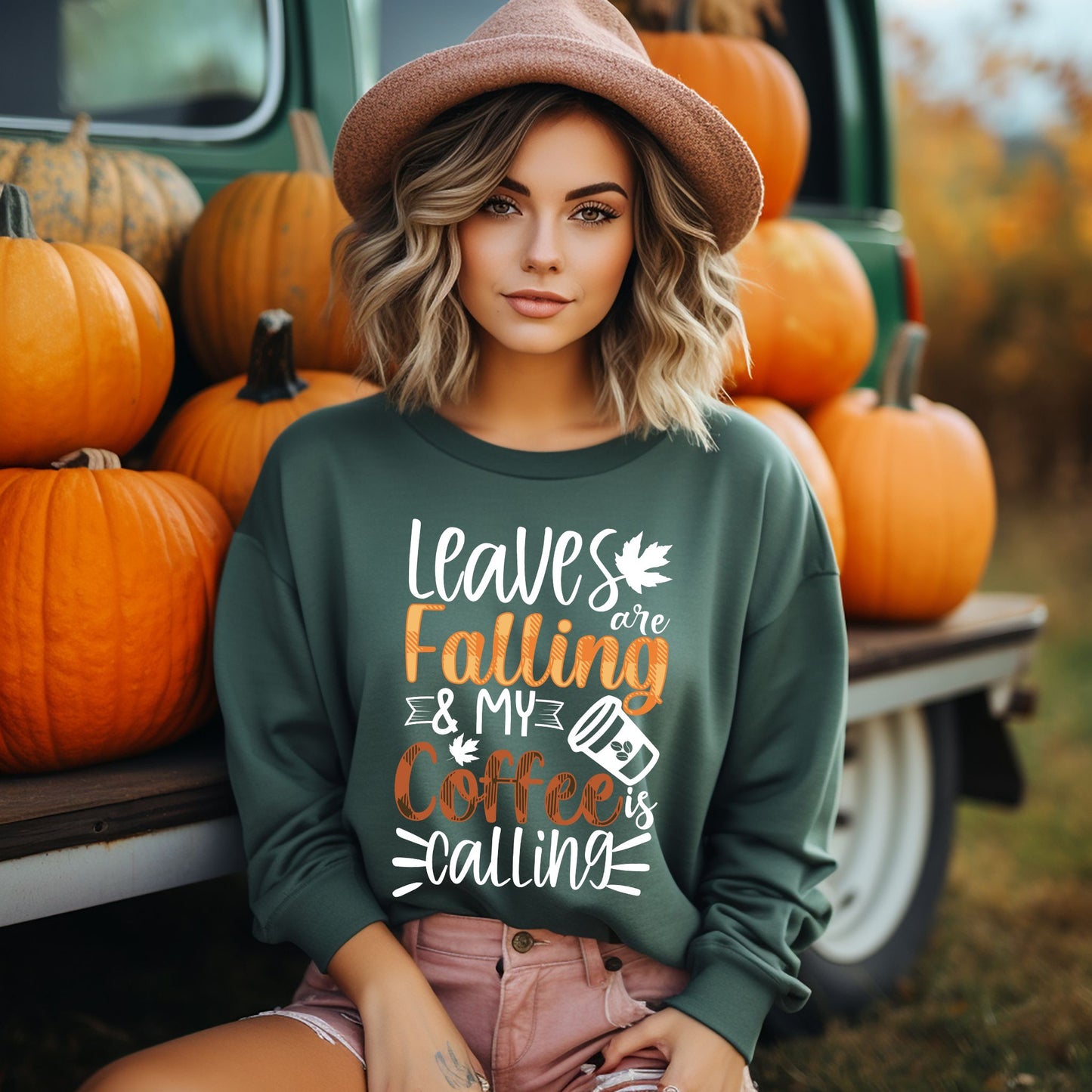 Leaves Are Falling and My Coffee Is Calling Shirt Fall Coffee Lover Sweatshirt Fall Vibes Shirt