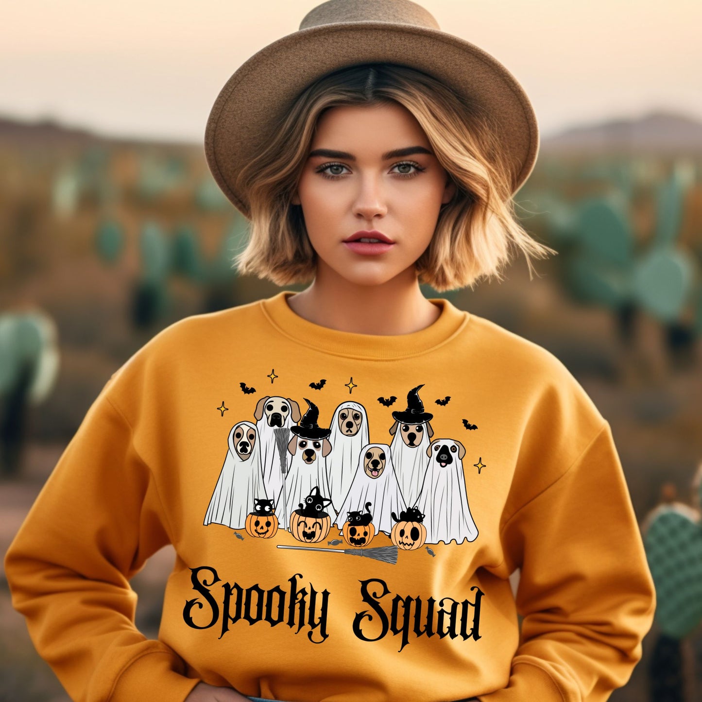 Spooky Squad Sweatshirt Funny Halloween Shirt Pet Lover Gift Cute Trick or Treat Sweatshirt Cute Halloween Top Ghost Shirt