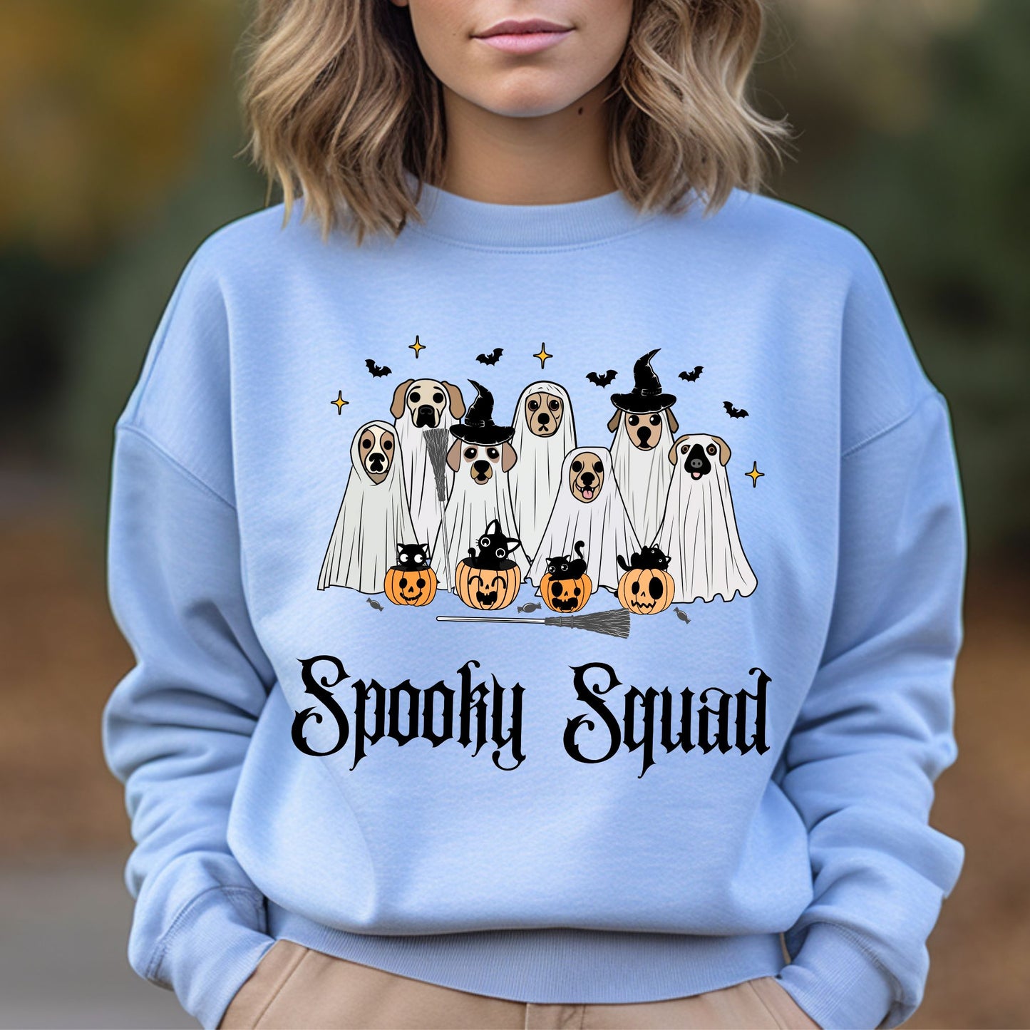 Spooky Squad Sweatshirt Funny Halloween Shirt Pet Lover Gift Cute Trick or Treat Sweatshirt Cute Halloween Top Ghost Shirt