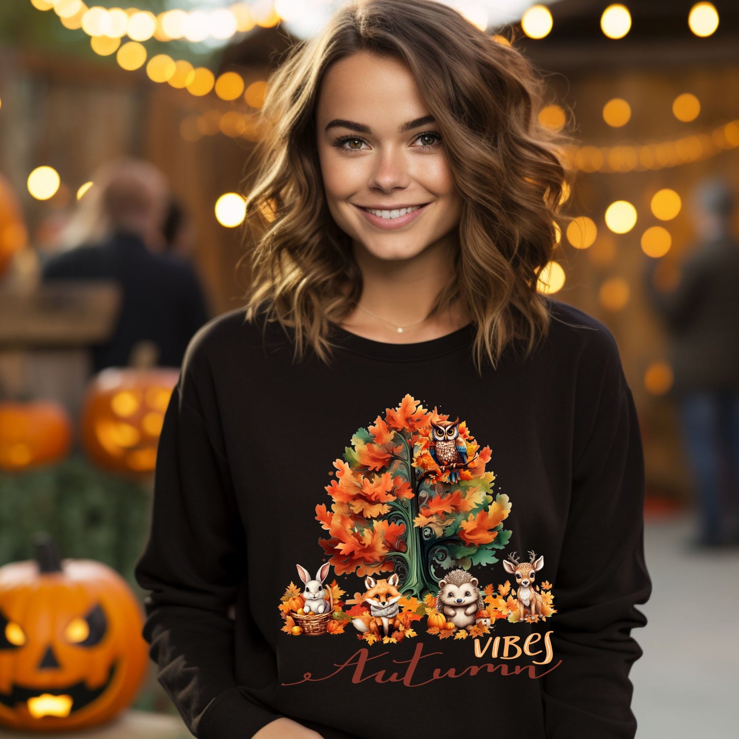 Autumn Vibes Sweatshirt Animal Lover Gift Woodland Animals Sweatshirt Animal Lover Shirt Cute Animal Sweatshirt