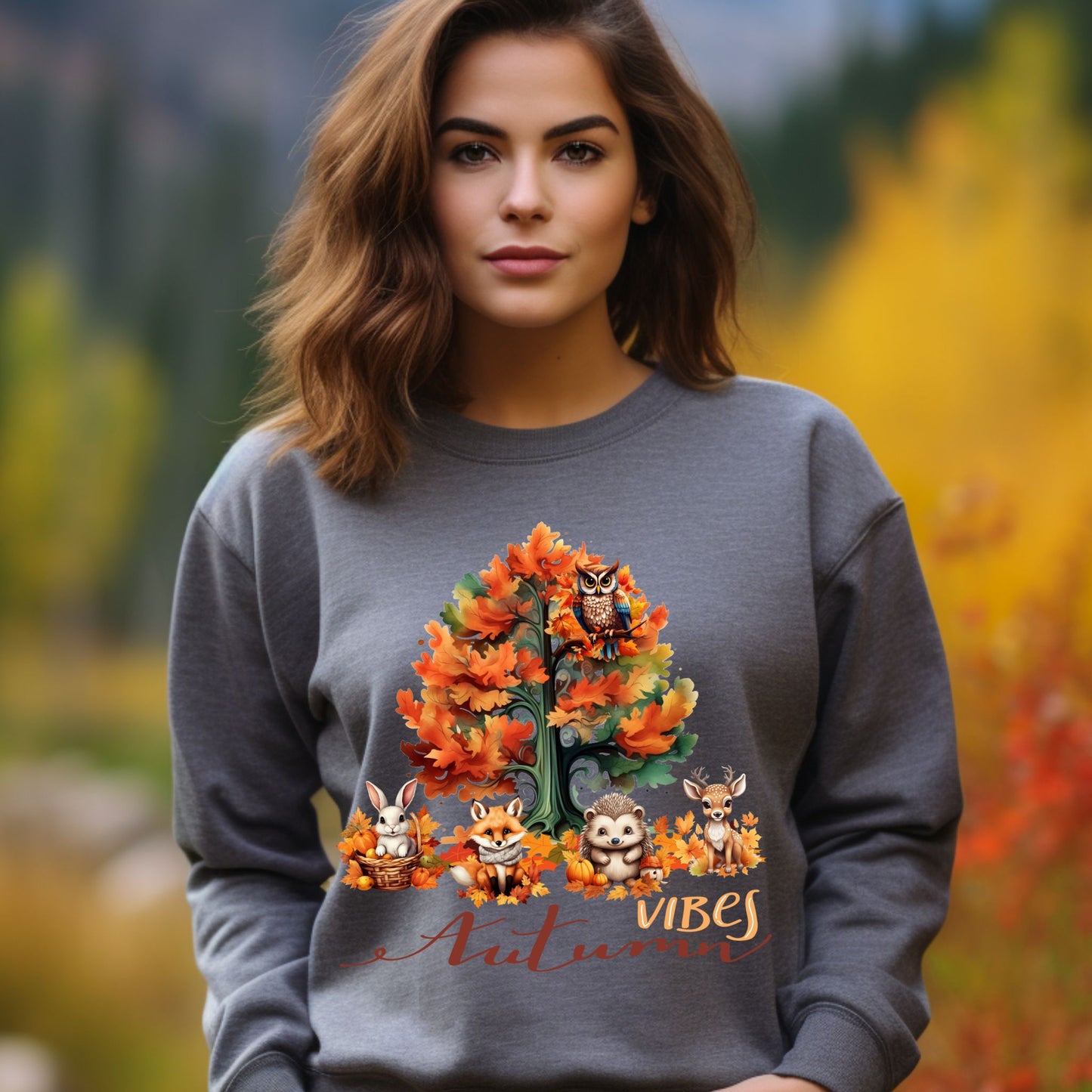 Autumn Vibes Sweatshirt Animal Lover Gift Woodland Animals Sweatshirt Animal Lover Shirt Cute Animal Sweatshirt