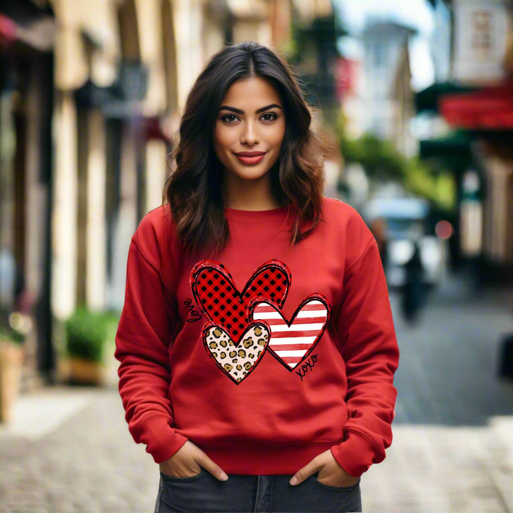 Valentines Day Sweatshirt Cute Heart Shirt Valentines Day Crewneck Valentines Gift For Women XOXO Shirt Teacher Valentines Gift