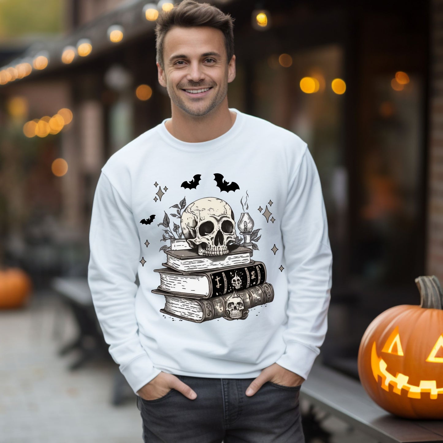 Skull Sweatshirt Dark Academia Shirt Book Lover Gift Librarian Shirt Bookish Sweatshirt Literary Shirt Goth Sweatshirt