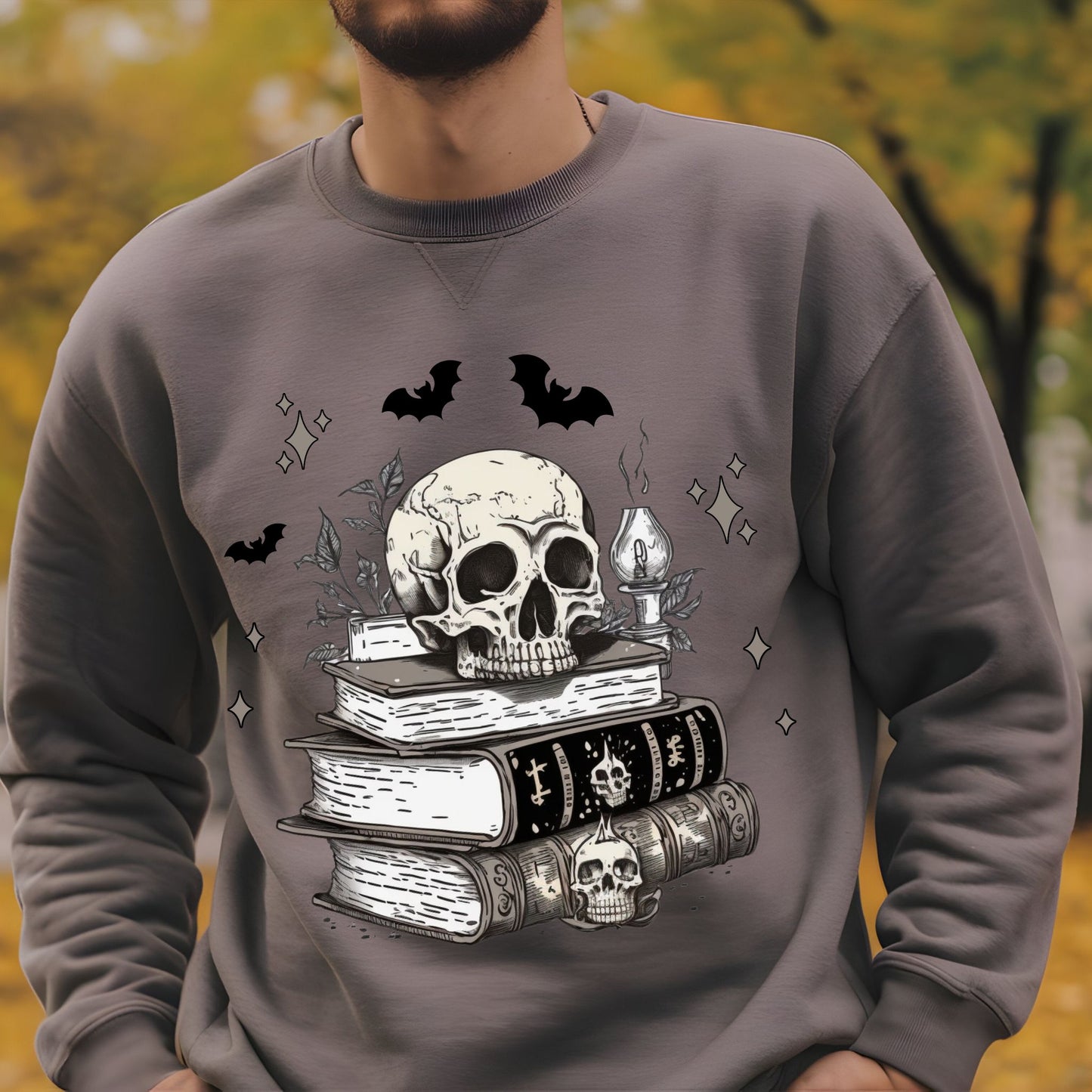 Skull Sweatshirt Dark Academia Shirt Book Lover Gift Librarian Shirt Bookish Sweatshirt Literary Shirt Goth Sweatshirt