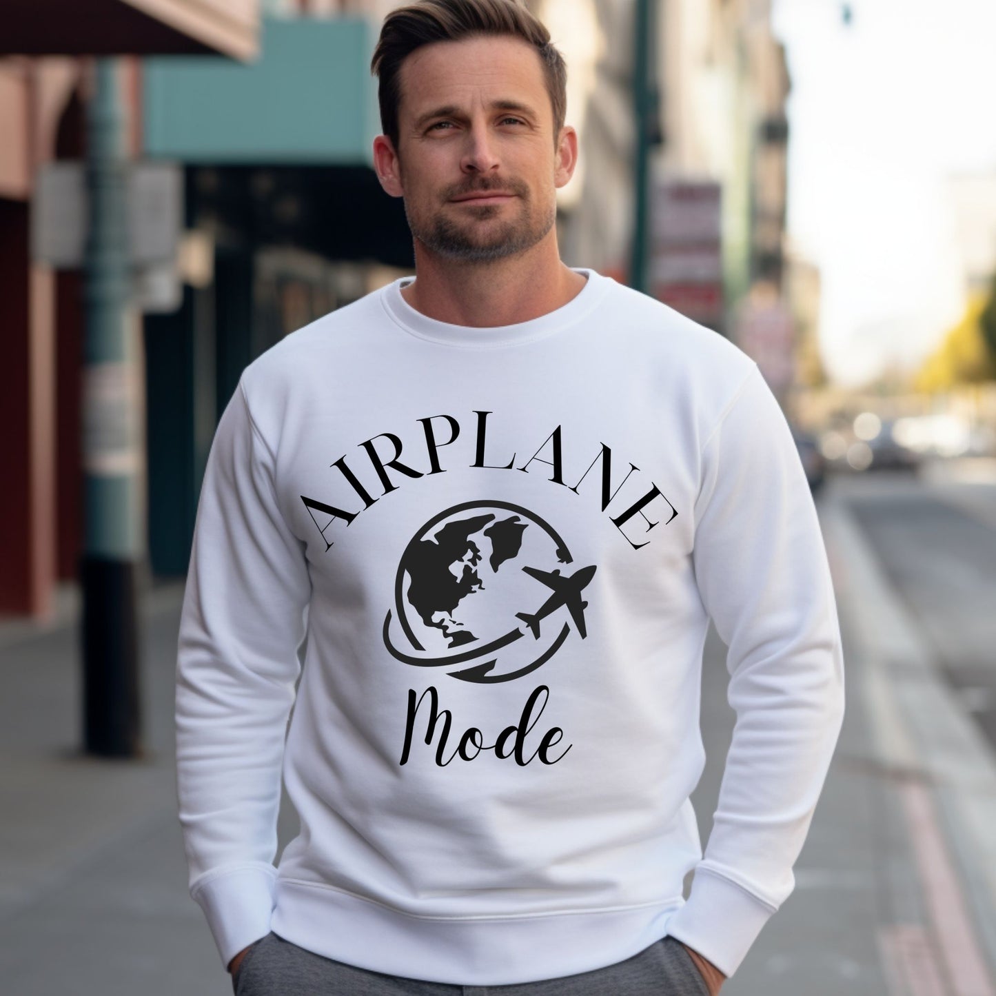 Airplane Mode Sweatshirt Travel Gifts Adventure Time Crewneck Vacation Shirt Travel Sweatshirt