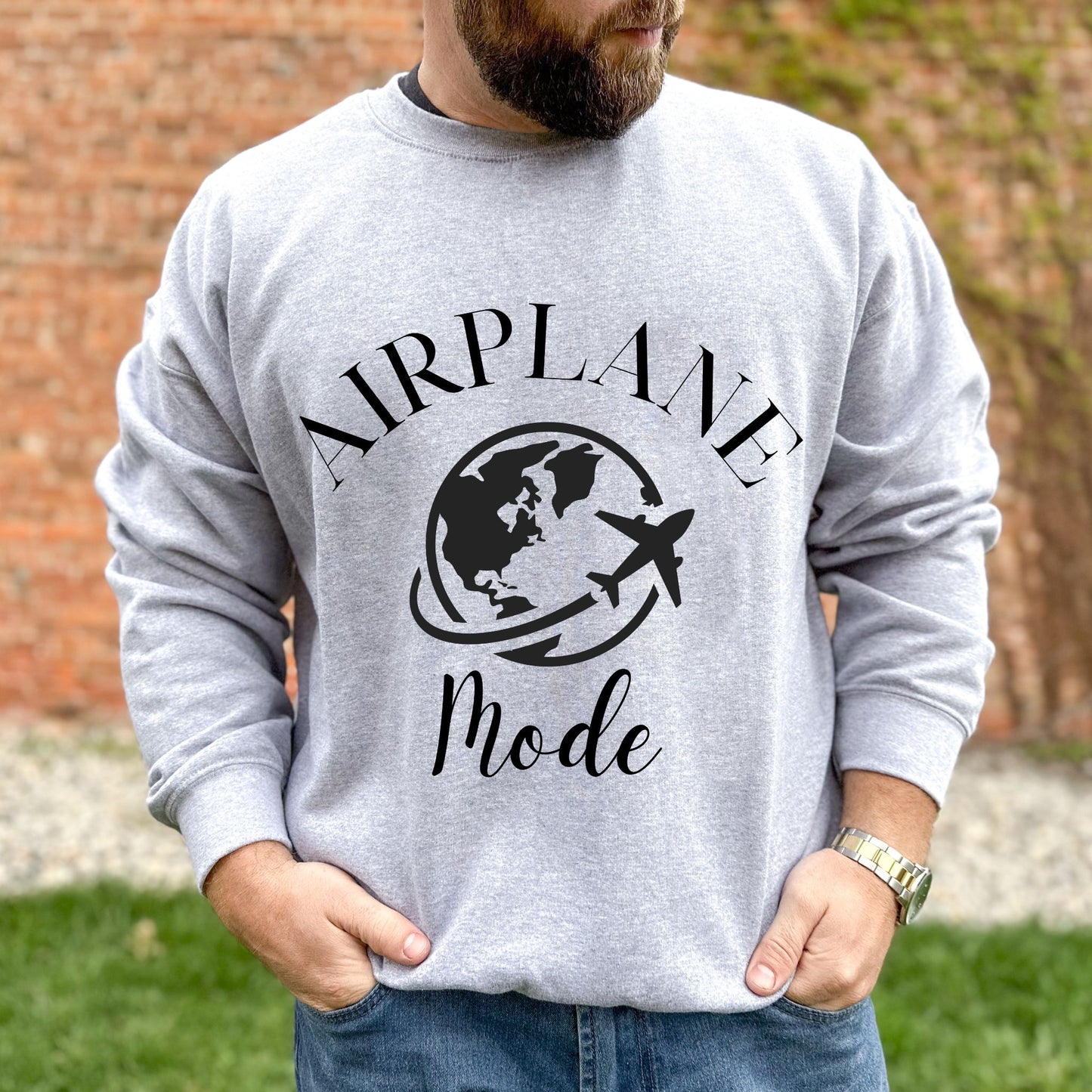 Airplane Mode Sweatshirt Travel Gifts Adventure Time Crewneck Vacation Shirt Travel Sweatshirt