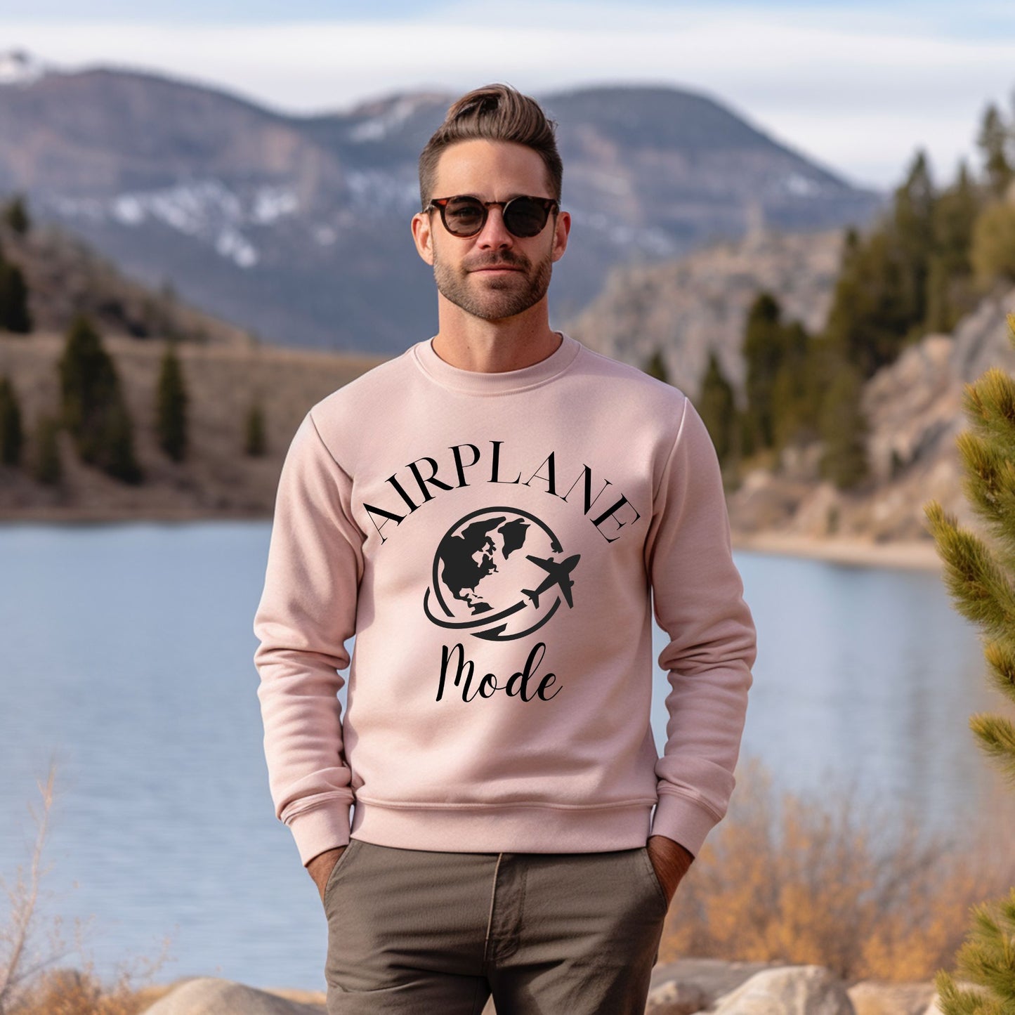 Airplane Mode Sweatshirt Travel Gifts Adventure Time Crewneck Vacation Shirt Travel Sweatshirt