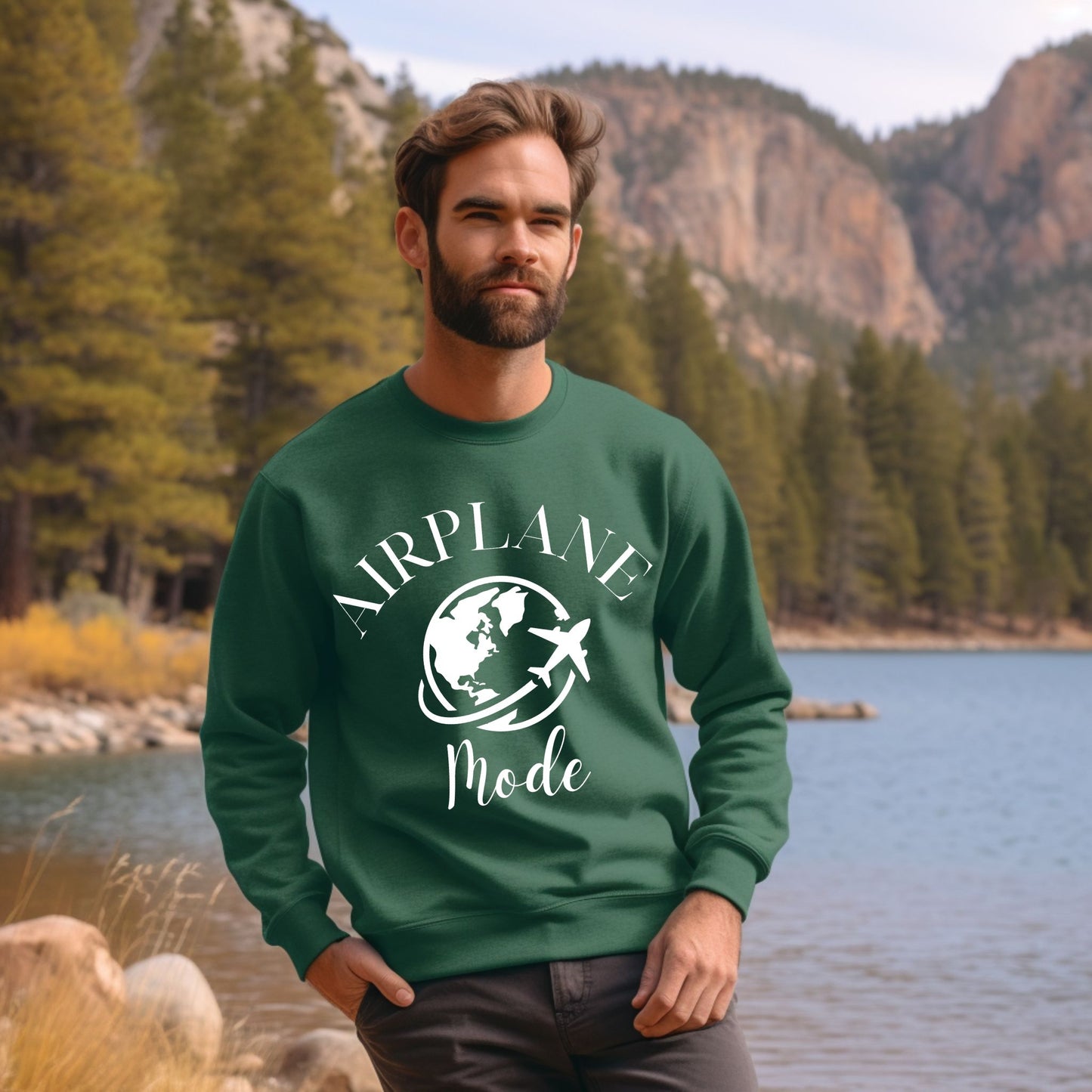 Airplane Mode Sweatshirt Travel Gifts Adventure Time Crewneck Vacation Shirt Travel Sweatshirt