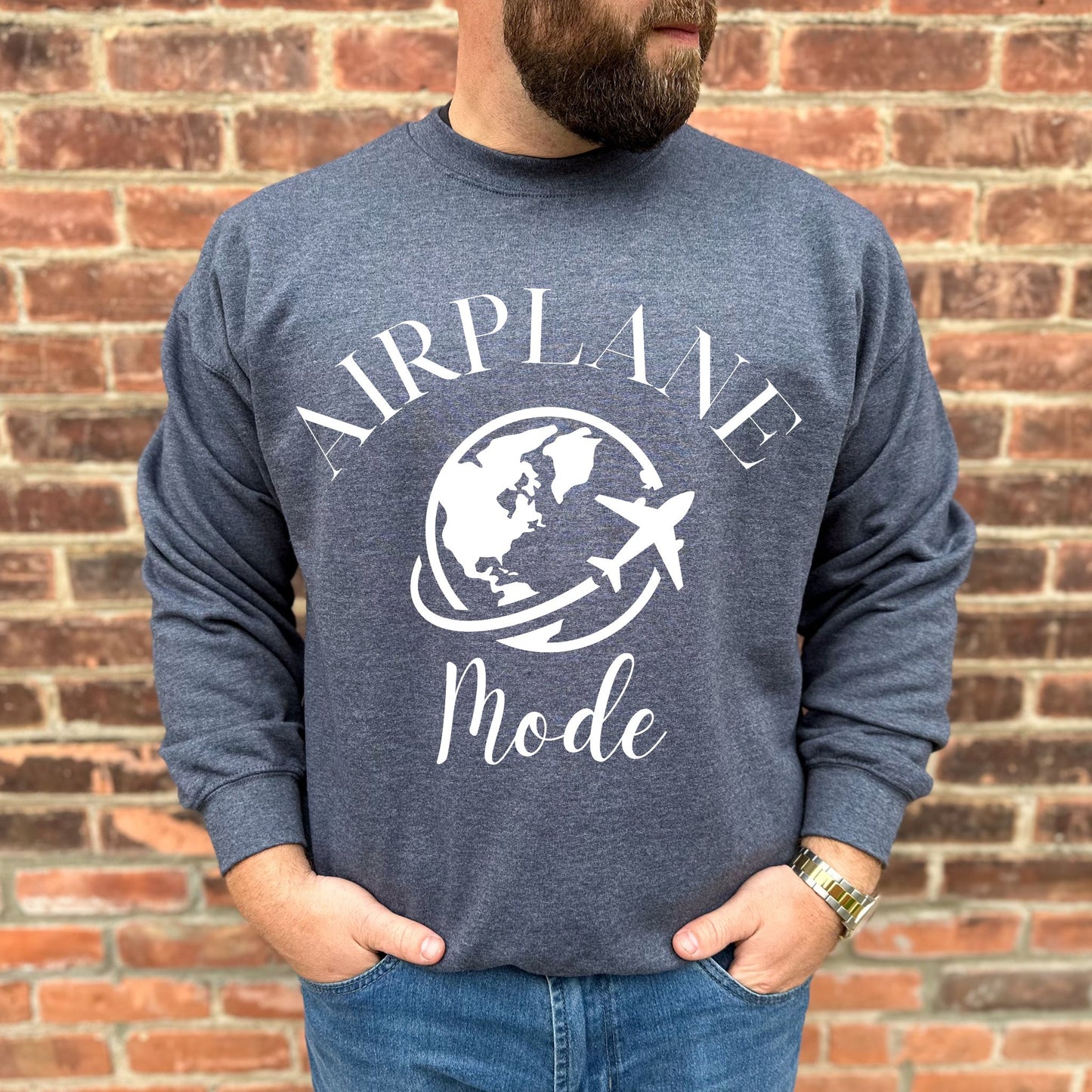 Airplane Mode Sweatshirt Travel Gifts Adventure Time Crewneck Vacation Shirt Travel Sweatshirt