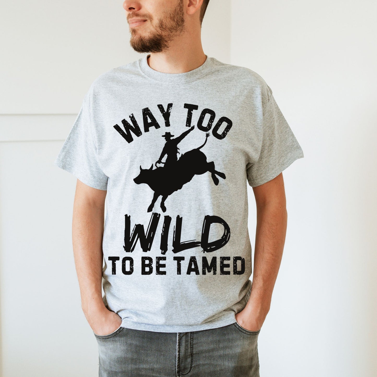 Way Too Wild To Be Tamed Rodeo-Inspired T-Shirt Western Cowboy Graphic Tee