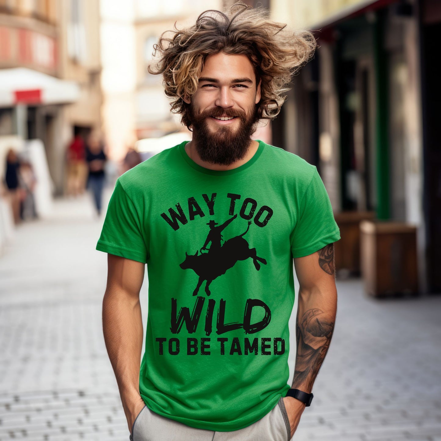 Way Too Wild To Be Tamed Rodeo-Inspired T-Shirt Western Cowboy Graphic Tee