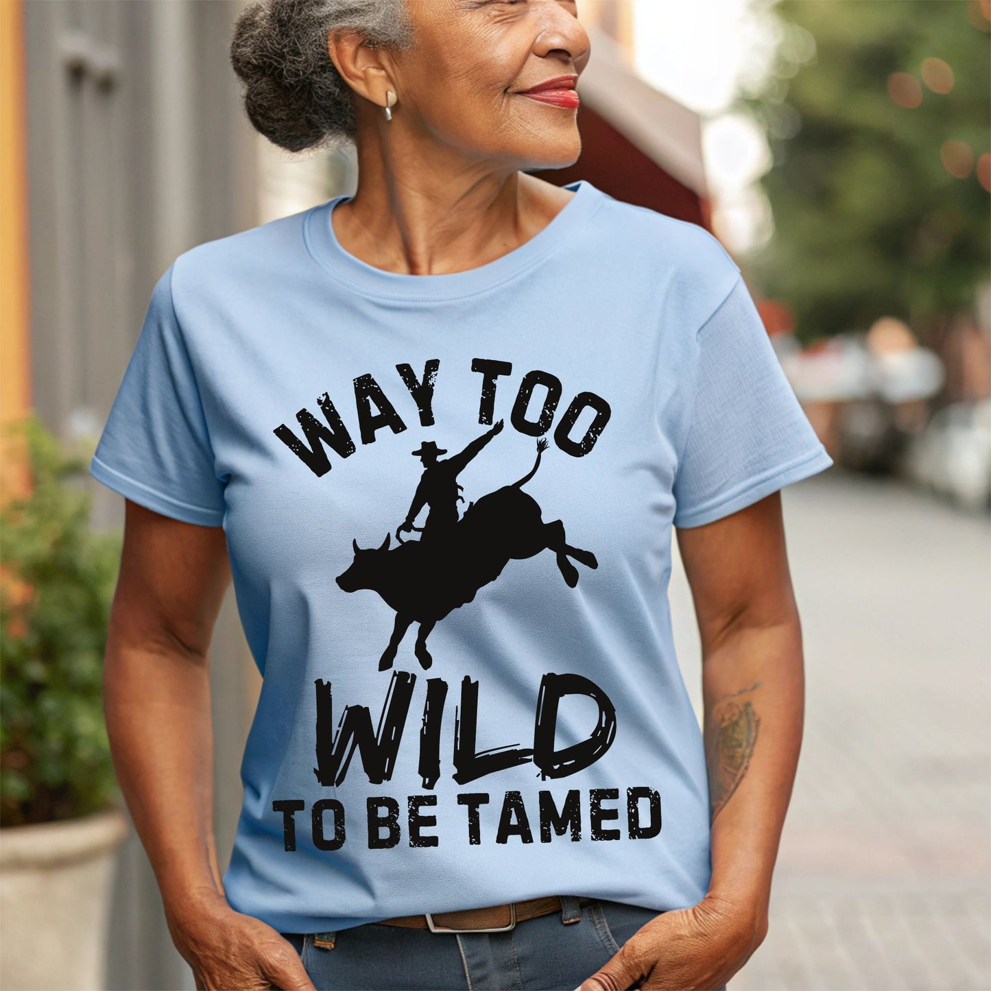 Way Too Wild To Be Tamed Rodeo-Inspired T-Shirt Western Cowboy Graphic Tee