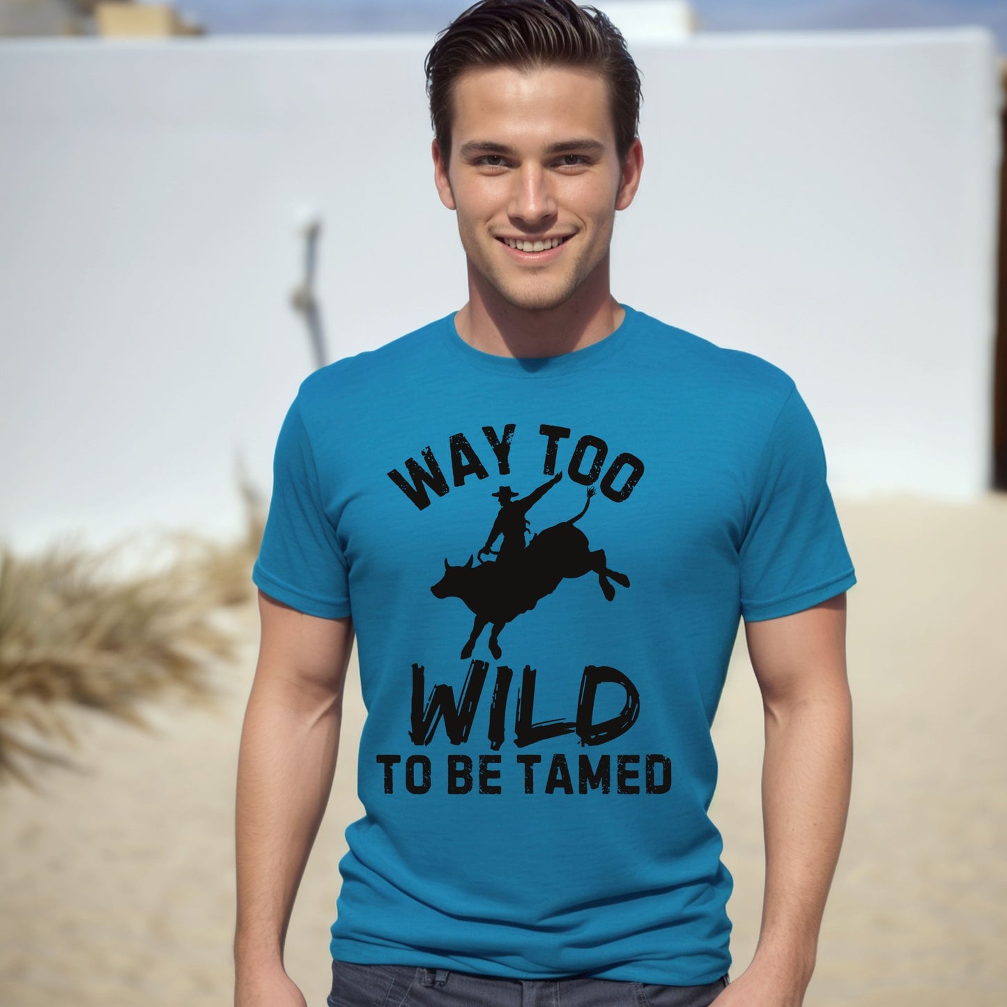 Way Too Wild To Be Tamed Rodeo-Inspired T-Shirt Western Cowboy Graphic Tee