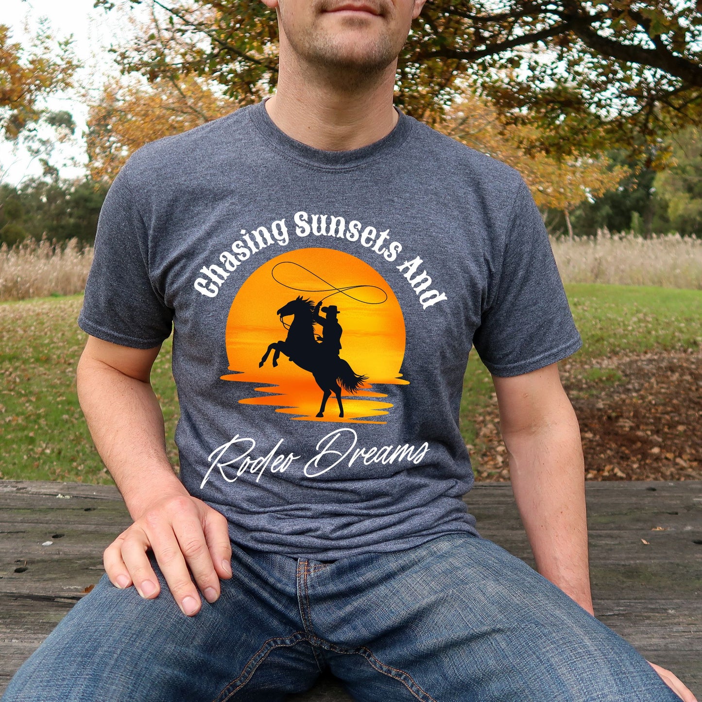 Chasing Sunsets and Rodeo Dreams T-Shirt, Western Apparel, Country Music Shirt, Cowboy Gift, Summer Outfit