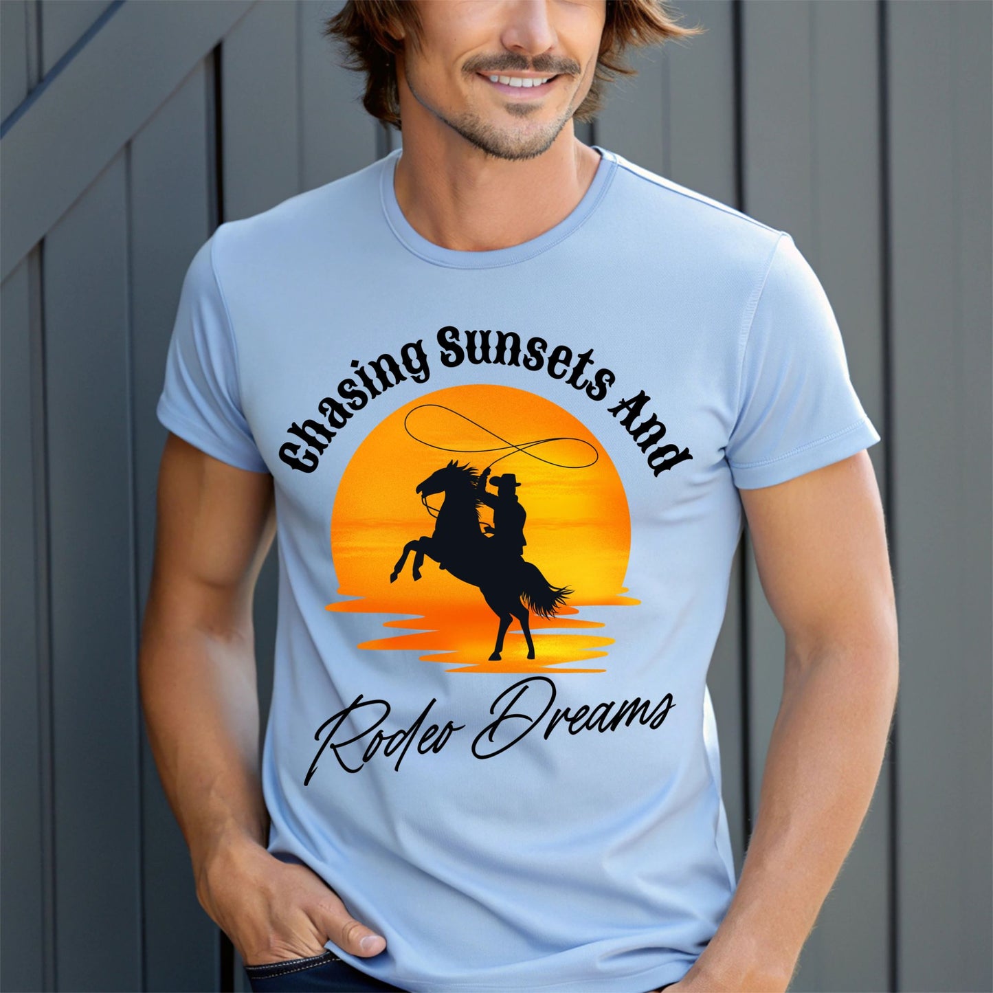 Chasing Sunsets and Rodeo Dreams T-Shirt, Western Apparel, Country Music Shirt, Cowboy Gift, Summer Outfit