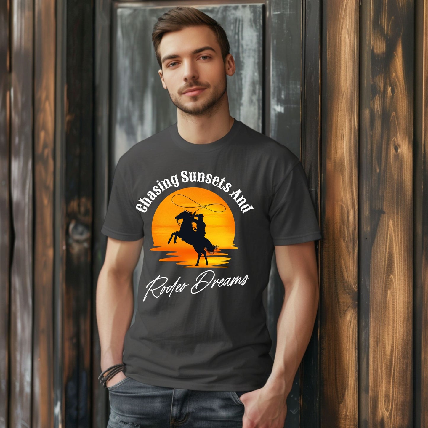 Chasing Sunsets and Rodeo Dreams T-Shirt, Western Apparel, Country Music Shirt, Cowboy Gift, Summer Outfit