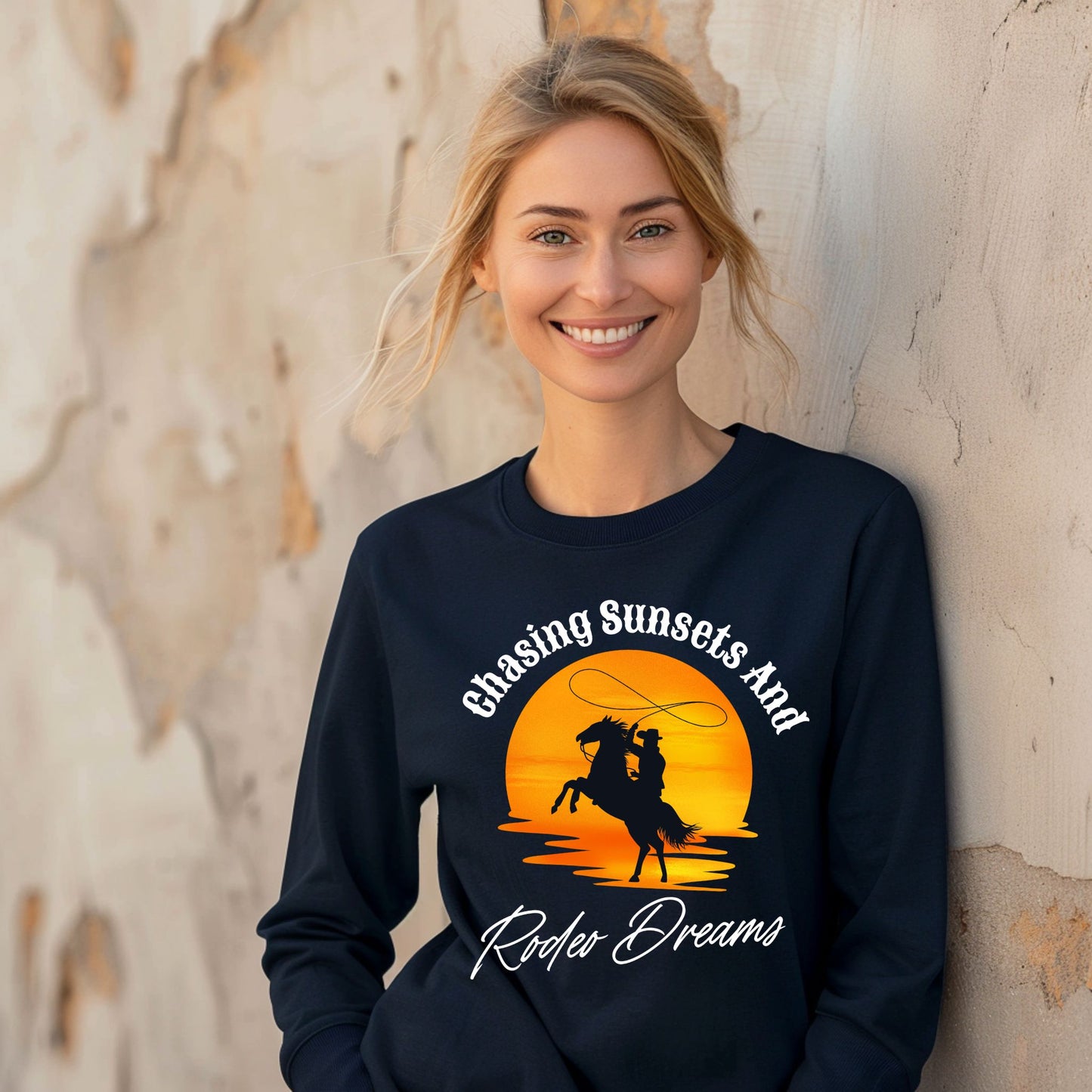 Chasing Sunsets and Rodeo Dreams T-Shirt, Western Apparel, Country Music Shirt, Cowboy Gift, Summer Outfit Long Sleeve Tee