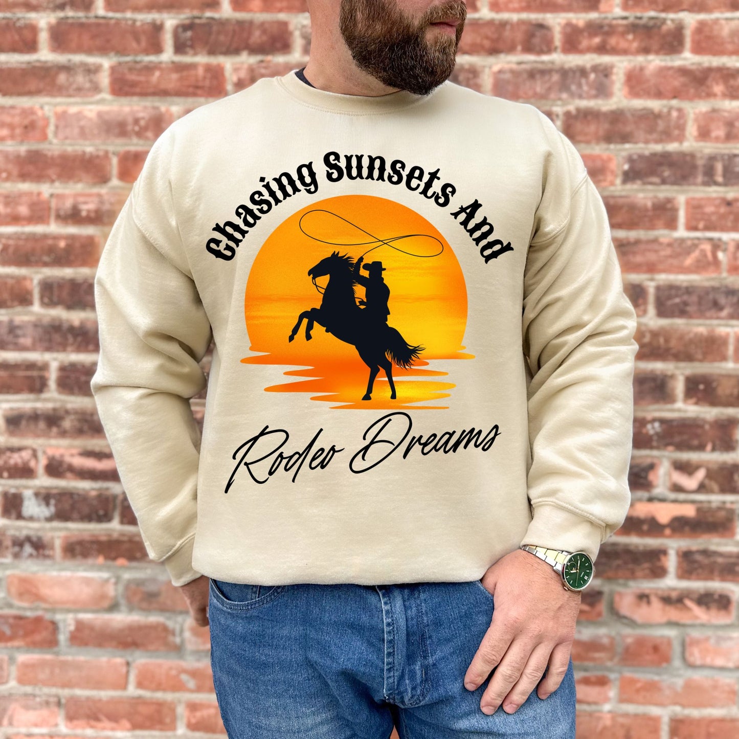 Chasing Sunsets and Rodeo Dreams Sweathirt, Western Apparel, Country Music Shirt, Cowboy Gift