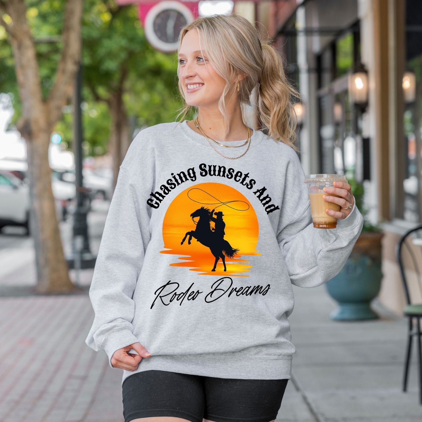 Chasing Sunsets and Rodeo Dreams Sweathirt, Western Apparel, Country Music Shirt, Cowboy Gift