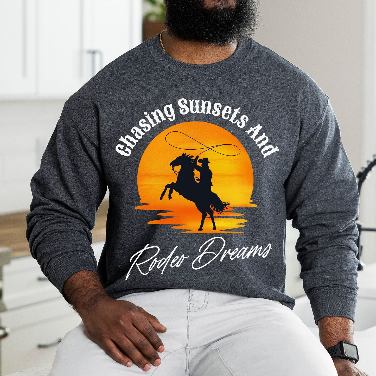 Chasing Sunsets and Rodeo Dreams Sweathirt, Western Apparel, Country Music Shirt, Cowboy Gift