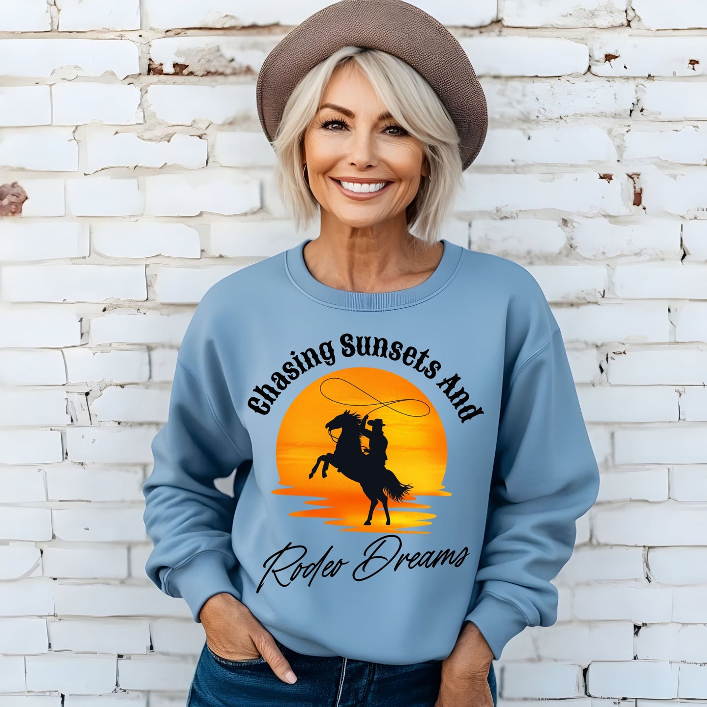 Chasing Sunsets and Rodeo Dreams Sweathirt, Western Apparel, Country Music Shirt, Cowboy Gift