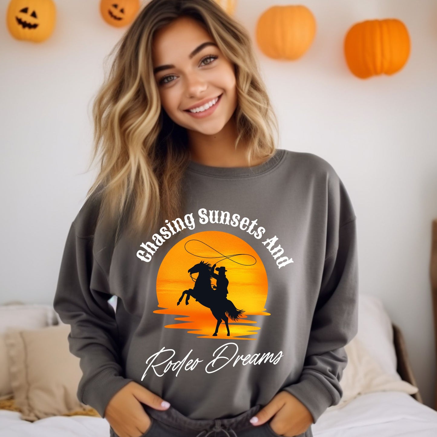 Chasing Sunsets and Rodeo Dreams Sweathirt, Western Apparel, Country Music Shirt, Cowboy Gift