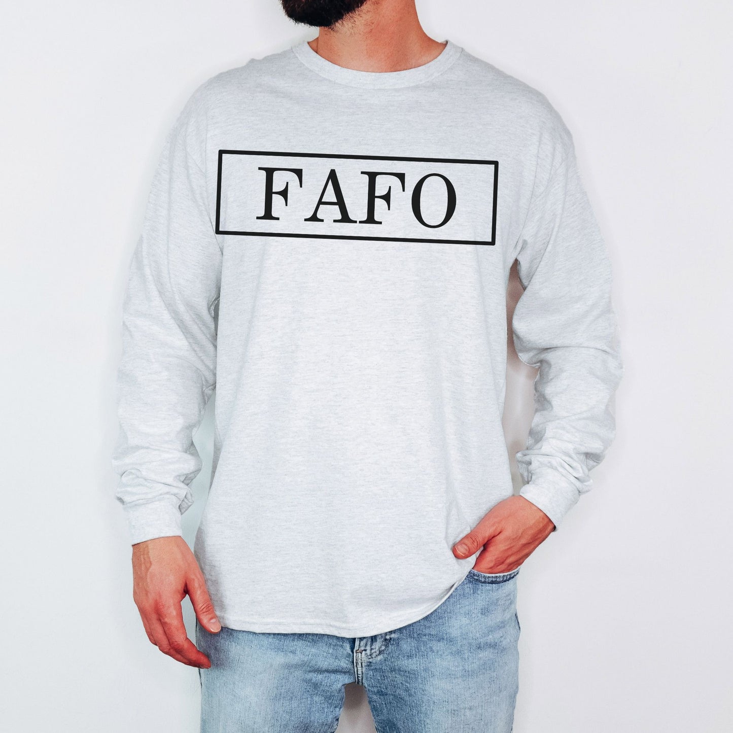 FAFO T-Shirt Bold Graphic Statement Shirt Long Sleeve Tee