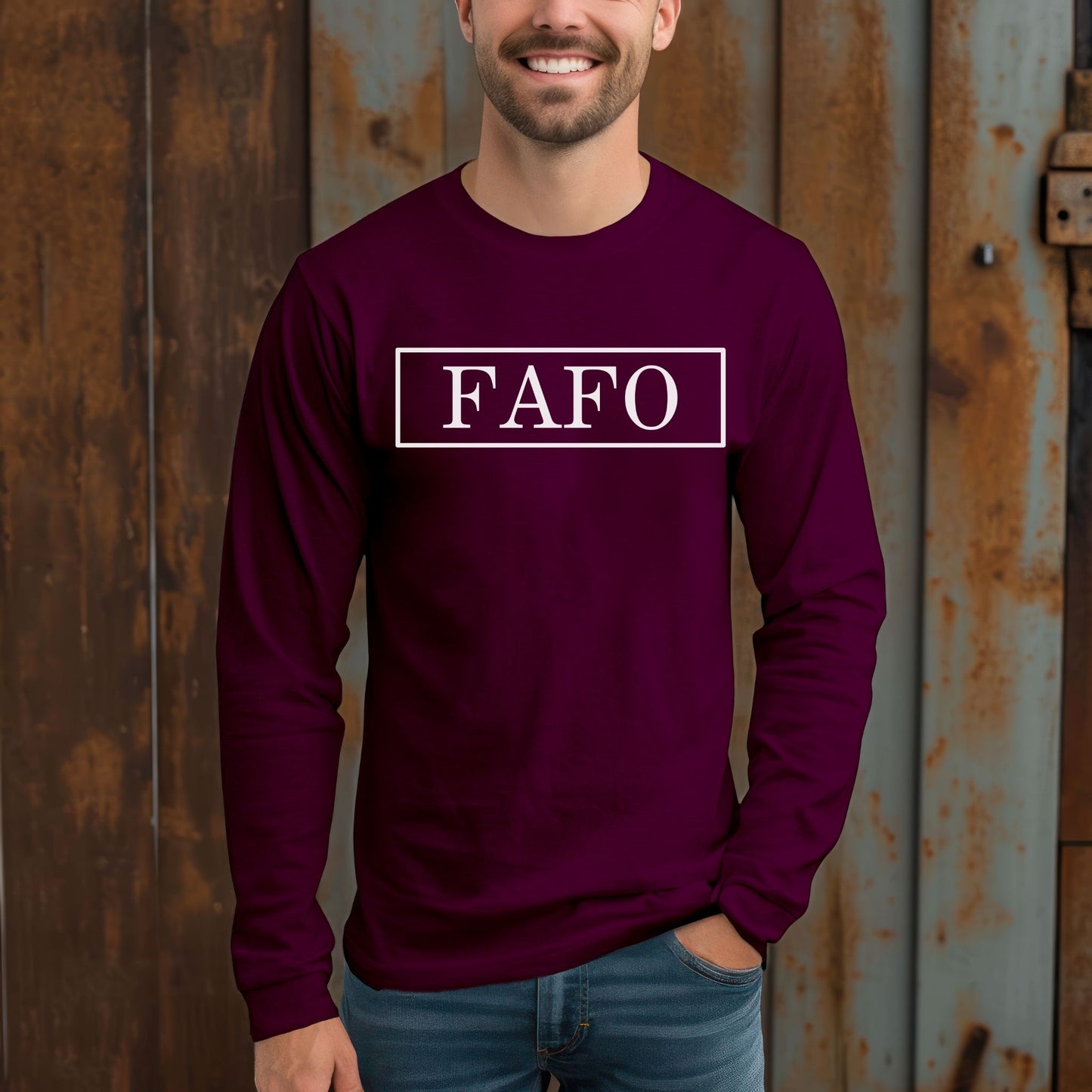 FAFO T-Shirt Bold Graphic Statement Shirt Long Sleeve Tee