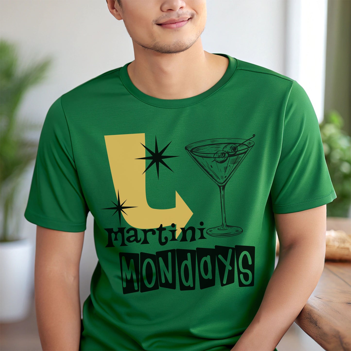 Retro Martini Cocktail T-Shirt, Martini Mondays, Funny Drink Shirt, Cocktail Lover Gift, Casual Party Tee, Weekend Vibes Apparel, Gift for Friends , Funny Vintage Happy Hour Tee