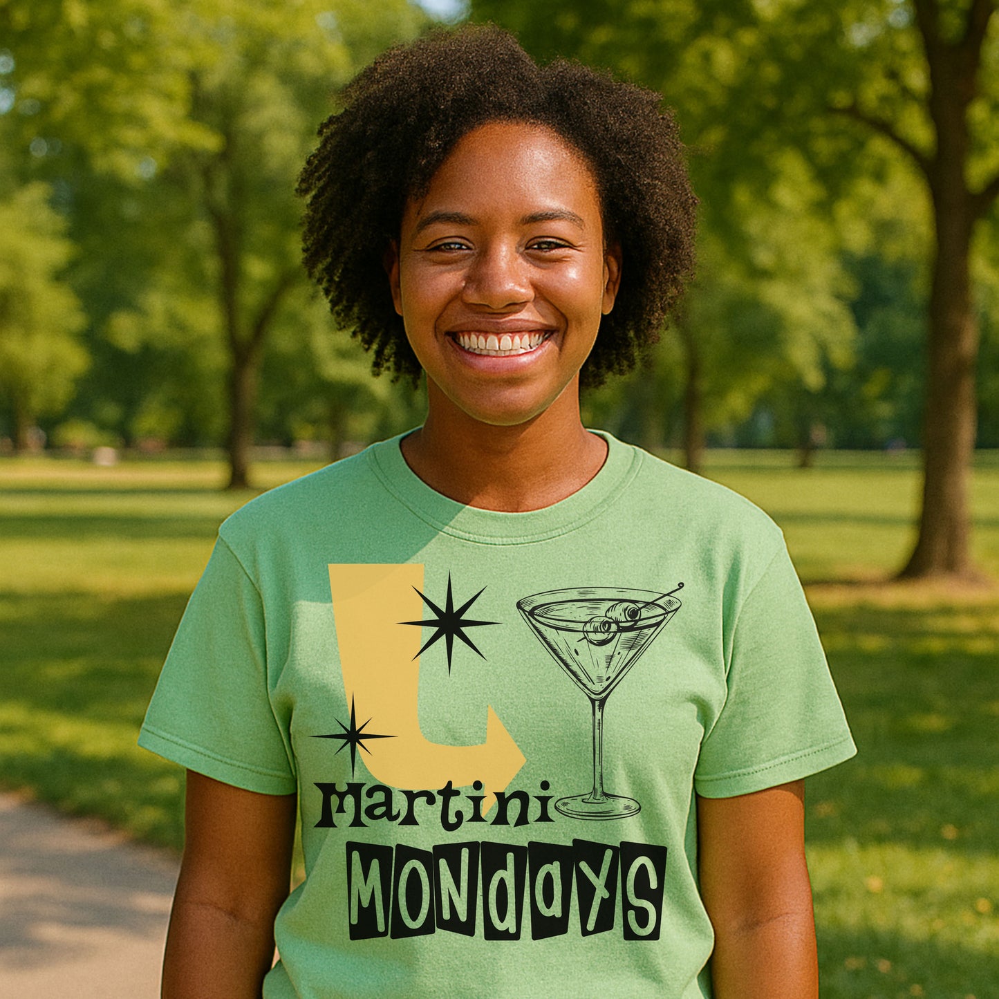 Retro Martini Cocktail T-Shirt, Martini Mondays, Funny Drink Shirt, Cocktail Lover Gift, Casual Party Tee, Weekend Vibes Apparel, Gift for Friends , Funny Vintage Happy Hour Tee