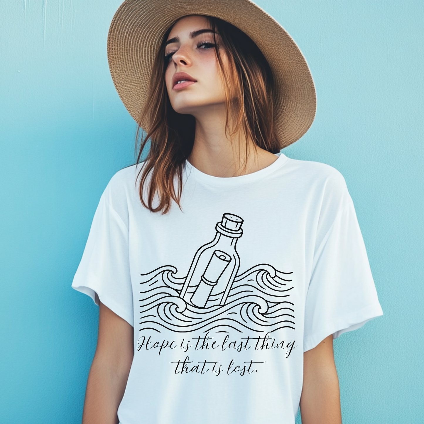 Hope Message in a Bottle T-Shirt – Inspirational Graphic Tee for Dreamers & Believers
