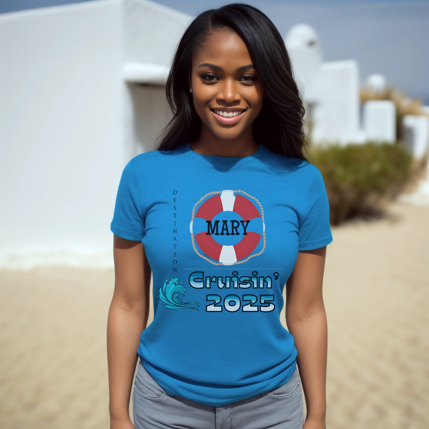Custom “Cruisin' ” Cruise Vacation T-Shirt, Cruisin' Unisex Softstyle T-Shirt, Summer Vacation Tee, Beach Trip Apparel, Gift for Travel Lovers, Nautical Theme Shirt, Personalized with Name
