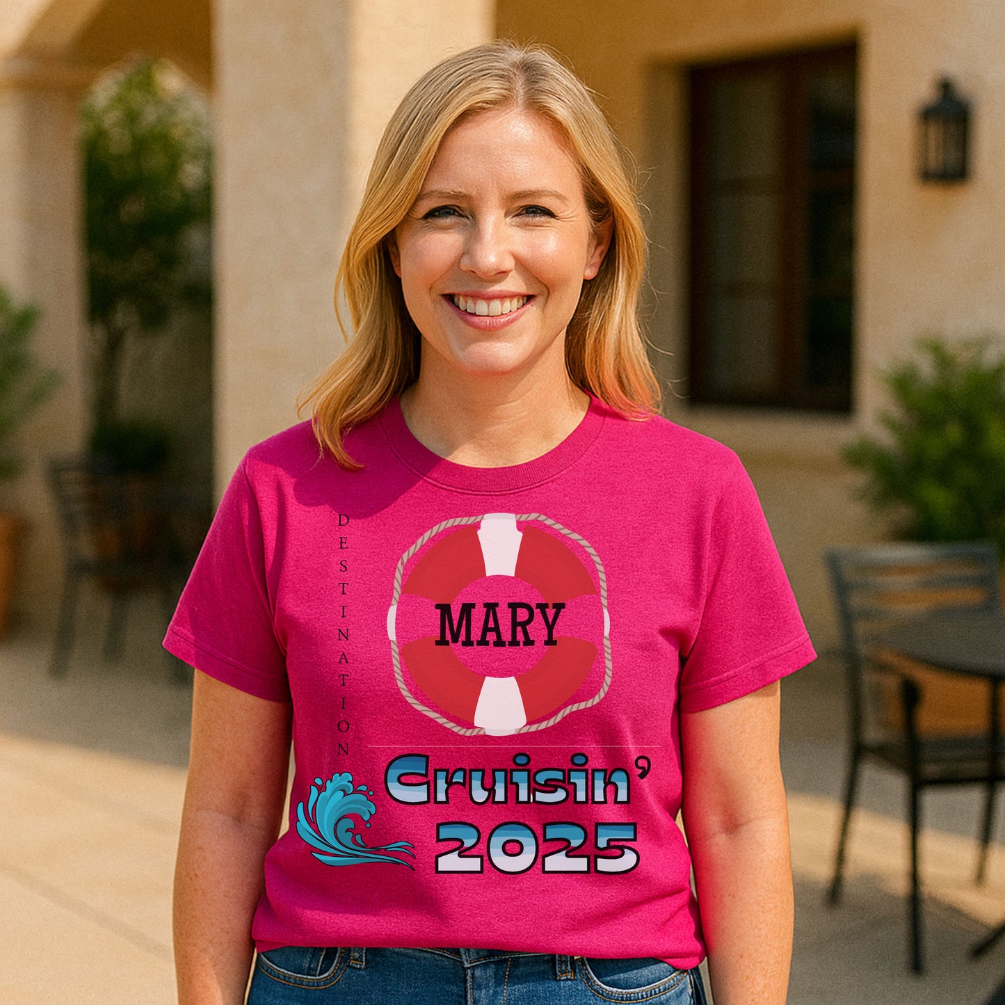 Custom “Cruisin' ” Cruise Vacation T-Shirt, Cruisin' Unisex Softstyle T-Shirt, Summer Vacation Tee, Beach Trip Apparel, Gift for Travel Lovers, Nautical Theme Shirt, Personalized with Name