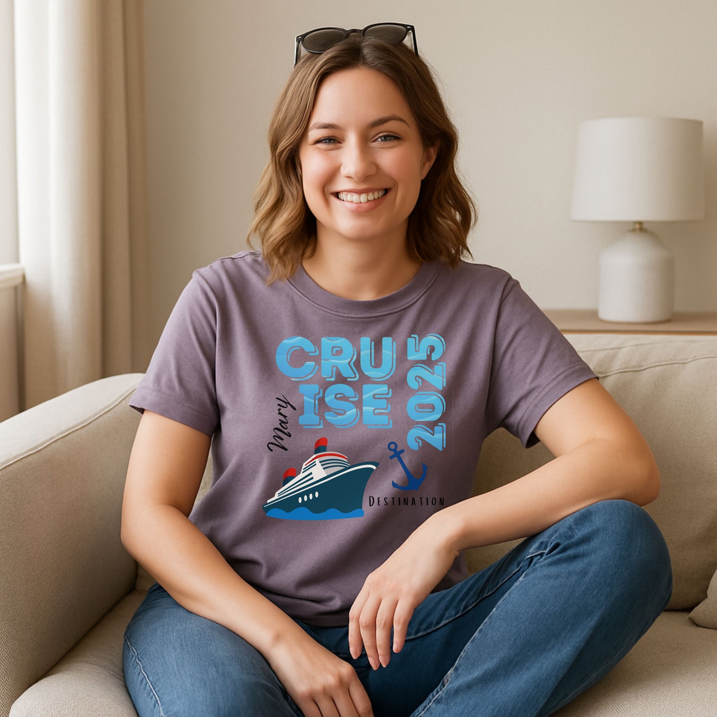 Cruise Adventure Unisex T-Shirt, Personalized “Cruise” T-Shirt with Ship Graphic , Custom Name Vacation Tee, Travel Shirt, Nautical Apparel, Gifts for Cruisers, Summer Trip Outfit