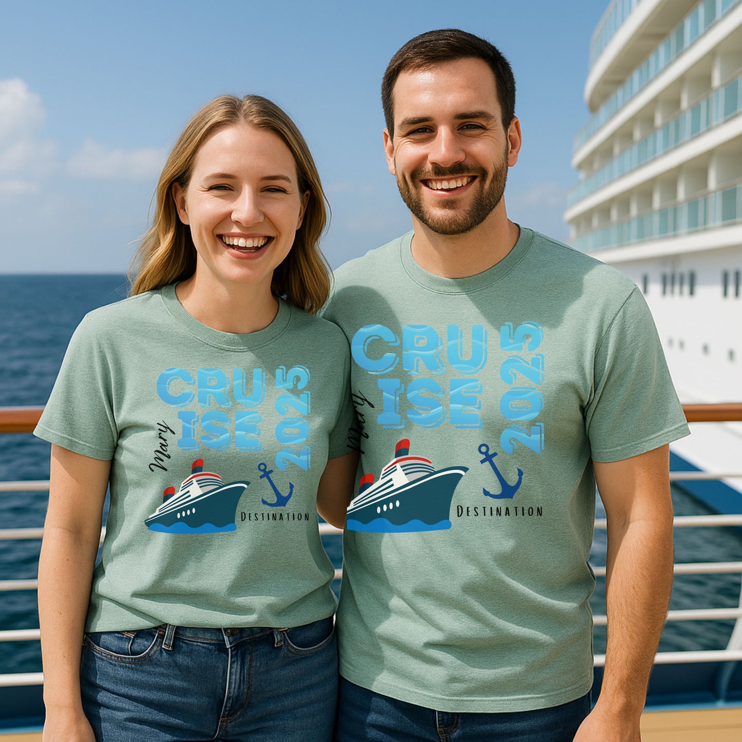 Cruise Adventure Unisex T-Shirt, Personalized “Cruise” T-Shirt with Ship Graphic , Custom Name Vacation Tee, Travel Shirt, Nautical Apparel, Gifts for Cruisers, Summer Trip Outfit