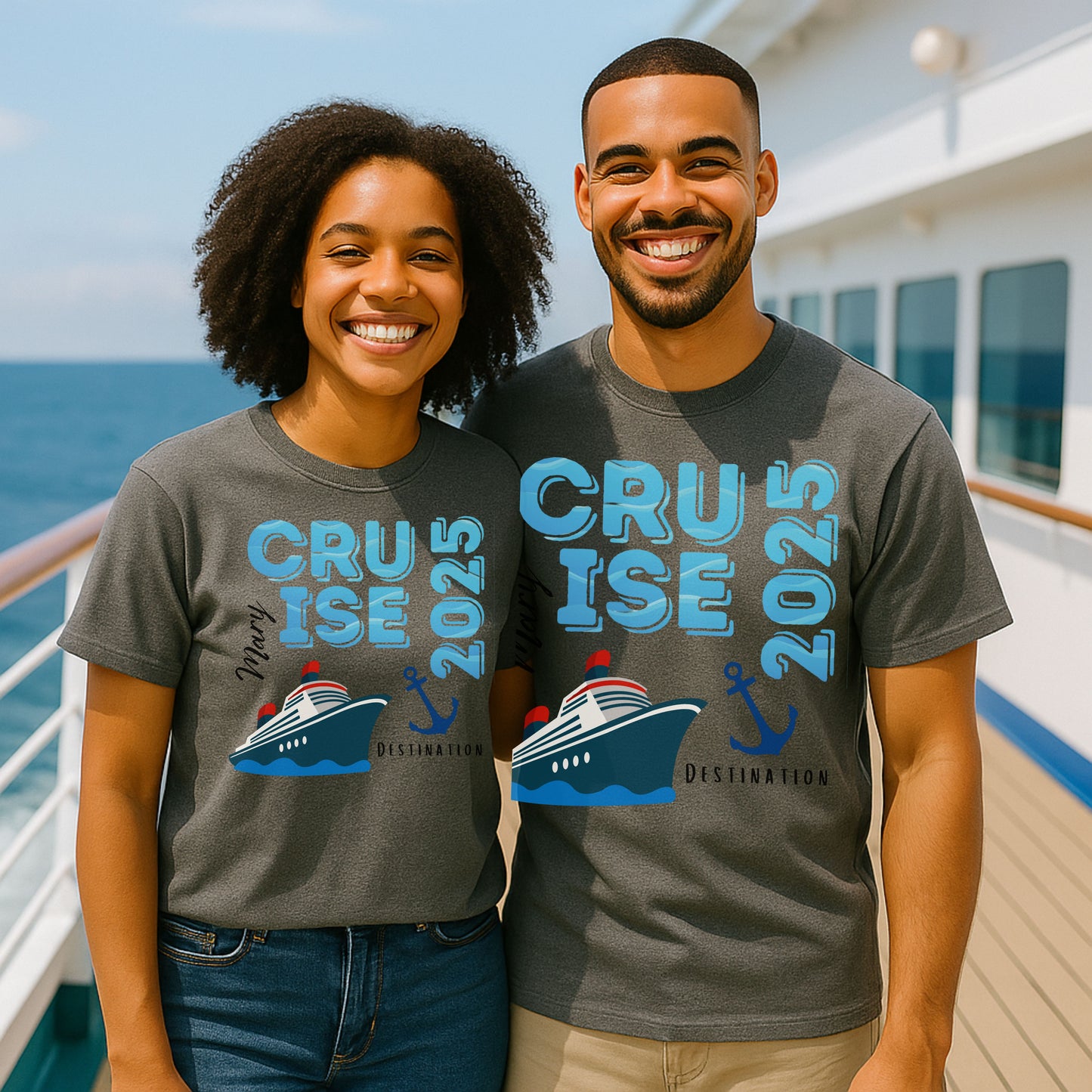 Cruise Adventure Unisex T-Shirt, Personalized “Cruise” T-Shirt with Ship Graphic , Custom Name Vacation Tee, Travel Shirt, Nautical Apparel, Gifts for Cruisers, Summer Trip Outfit
