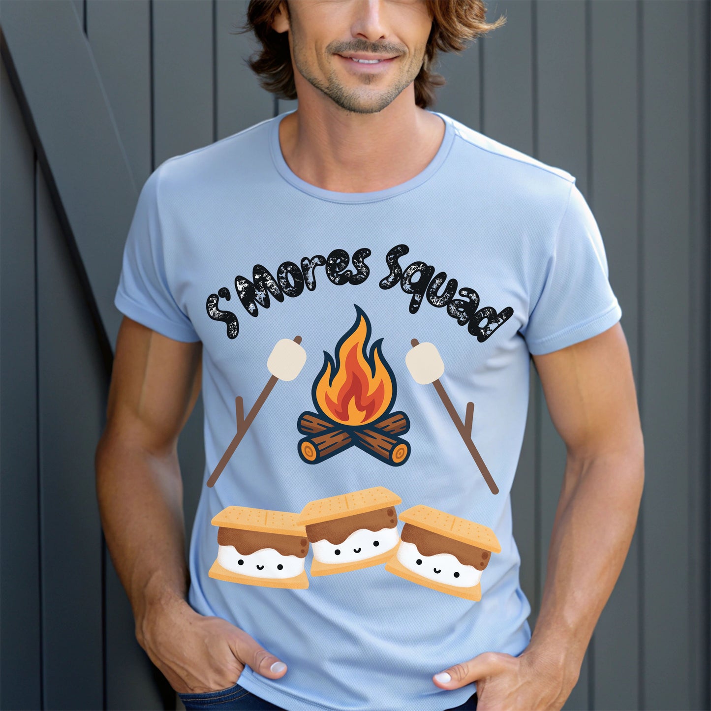 S'mores Squad T-Shirt, Fun Camping Shirt, Summer Vibes Tee, Unisex Graphic Tee, Outdoor Adventure Outfit