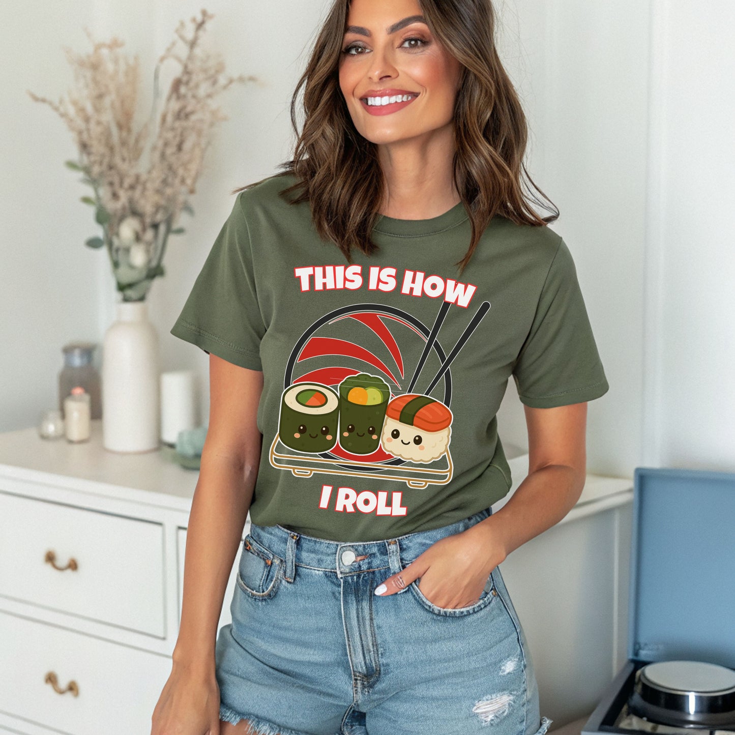 This Is How I Roll Sushi T-Shirt – Funny Kawaii Japanese Food Tee