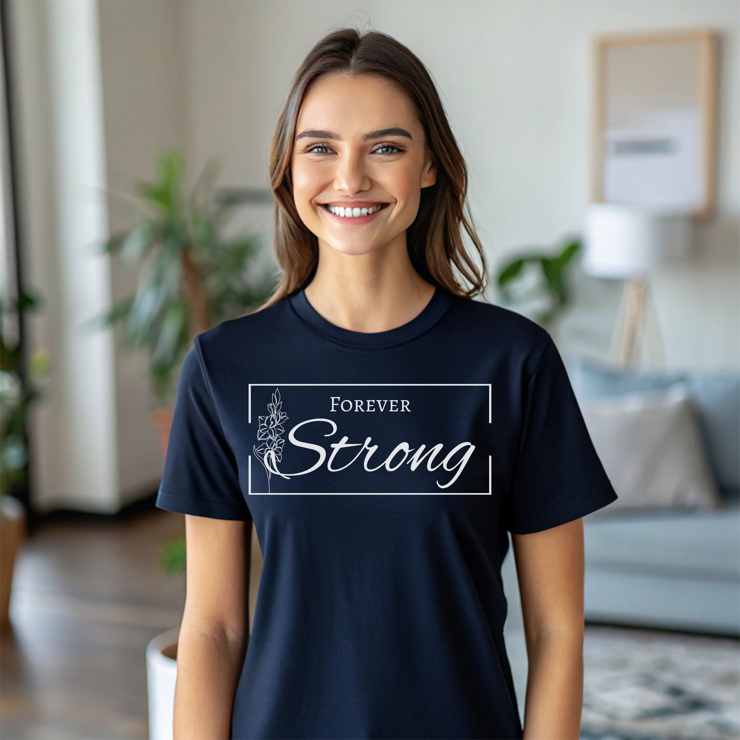 Forever Strong Gladiolus Flower T-Shirt – Inspirational Strength Graphic Tee