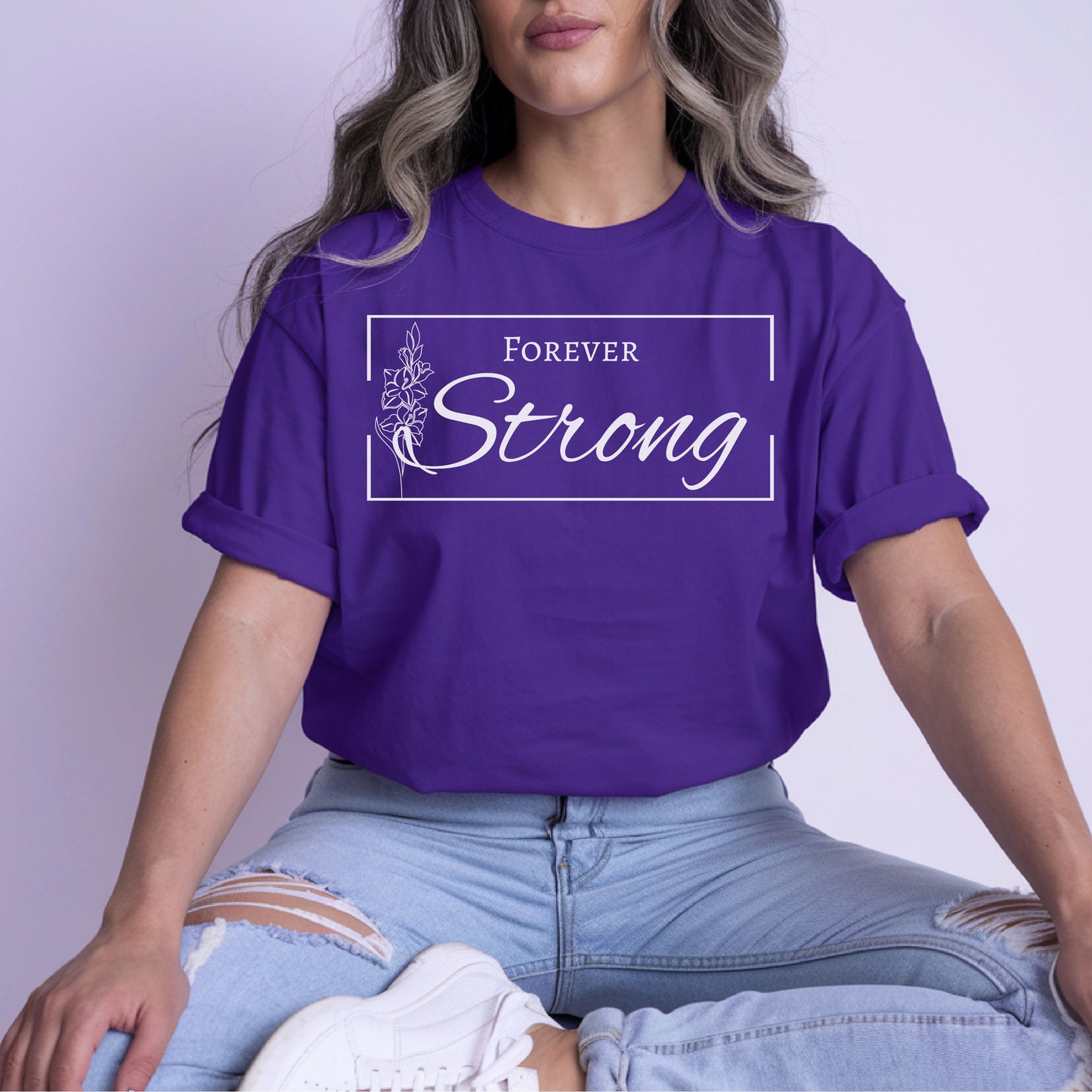 Forever Strong Gladiolus Flower T-Shirt – Inspirational Strength Graphic Tee
