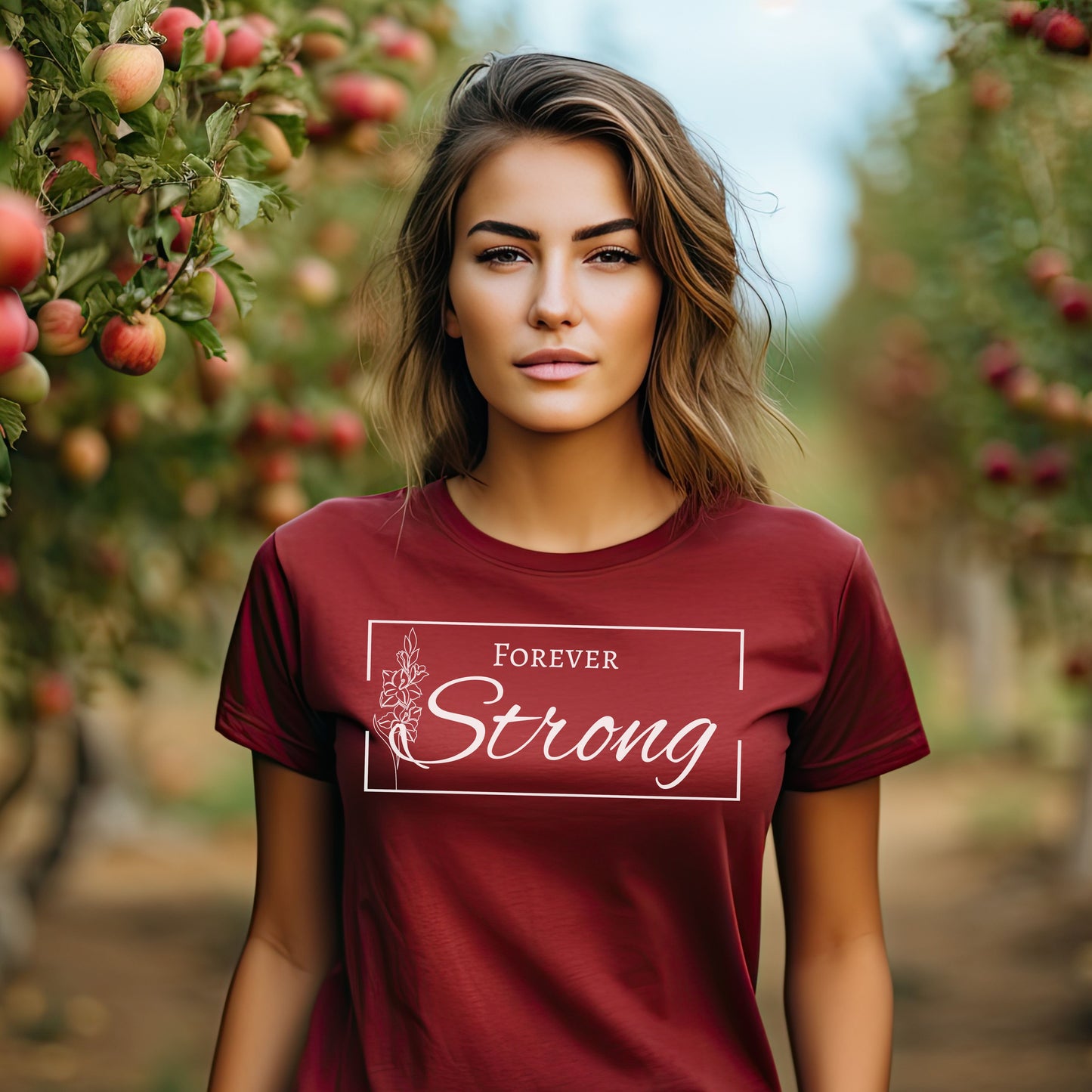 Forever Strong Gladiolus Flower T-Shirt – Inspirational Strength Graphic Tee