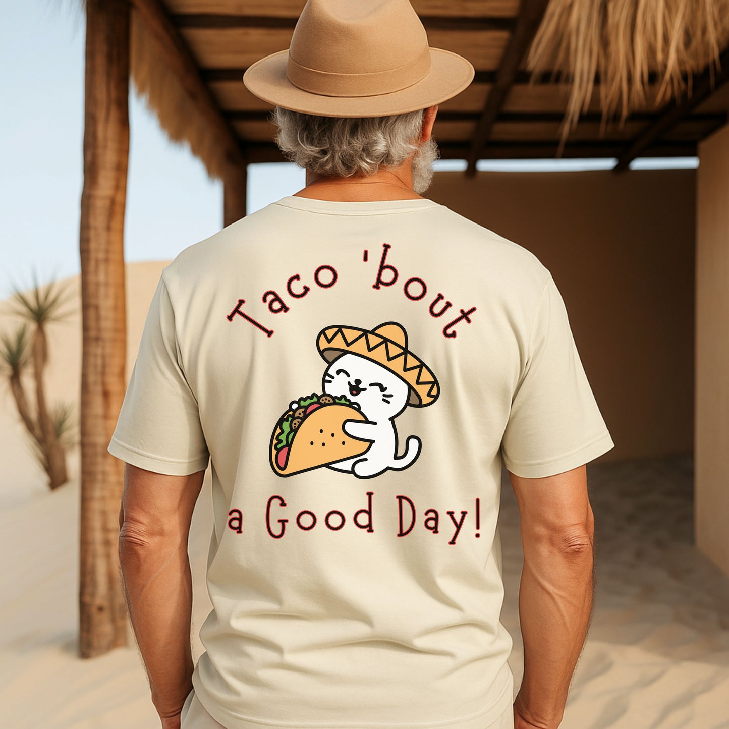 Taco 'Bout a Good Day Cat T-Shirt – Cute Sombrero Taco Cat Tee for Taco Lovers