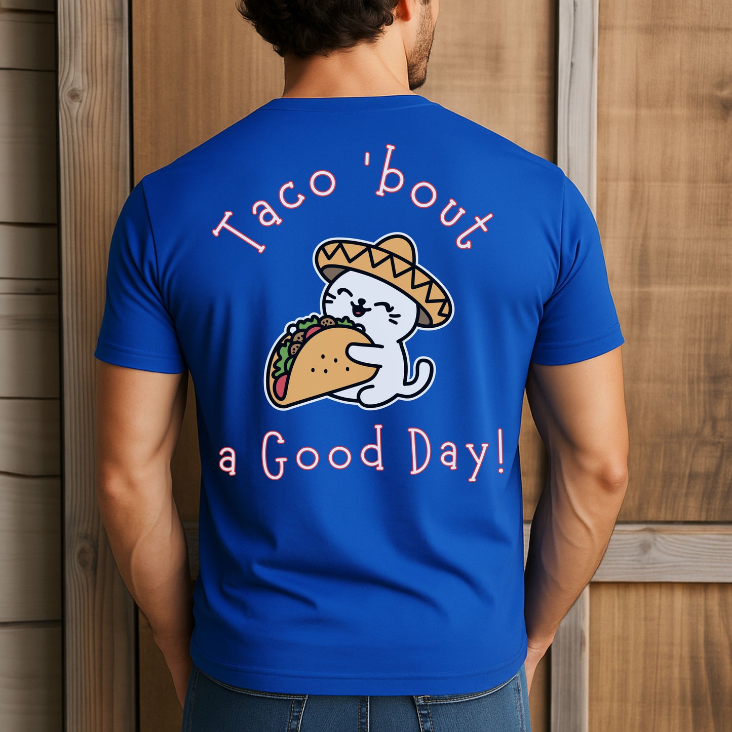 Taco 'Bout a Good Day Cat T-Shirt – Cute Sombrero Taco Cat Tee for Taco Lovers