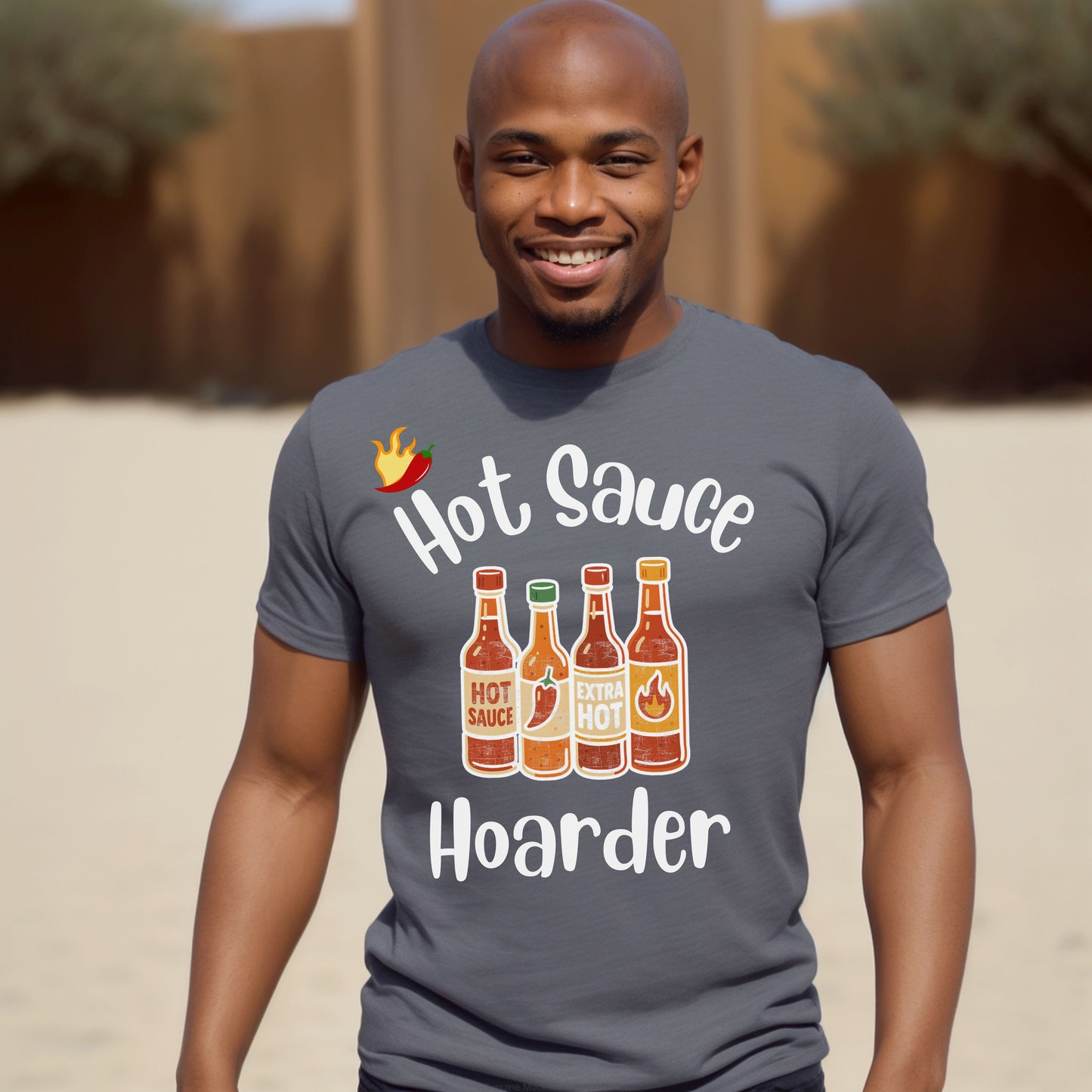 Hot Sauce Hoarder T-Shirt – Funny Spicy Foodie Gift for Hot Sauce Lovers
