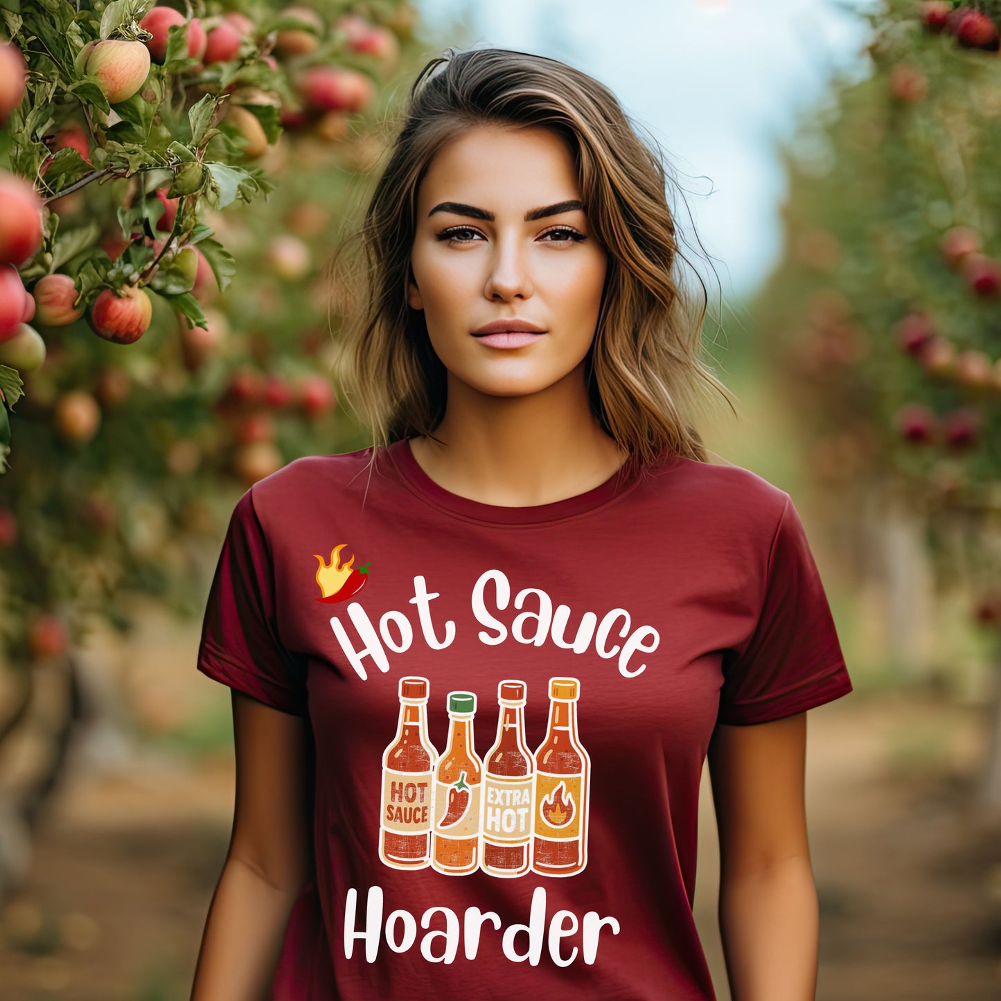 Hot Sauce Hoarder T-Shirt – Funny Spicy Foodie Gift for Hot Sauce Lovers