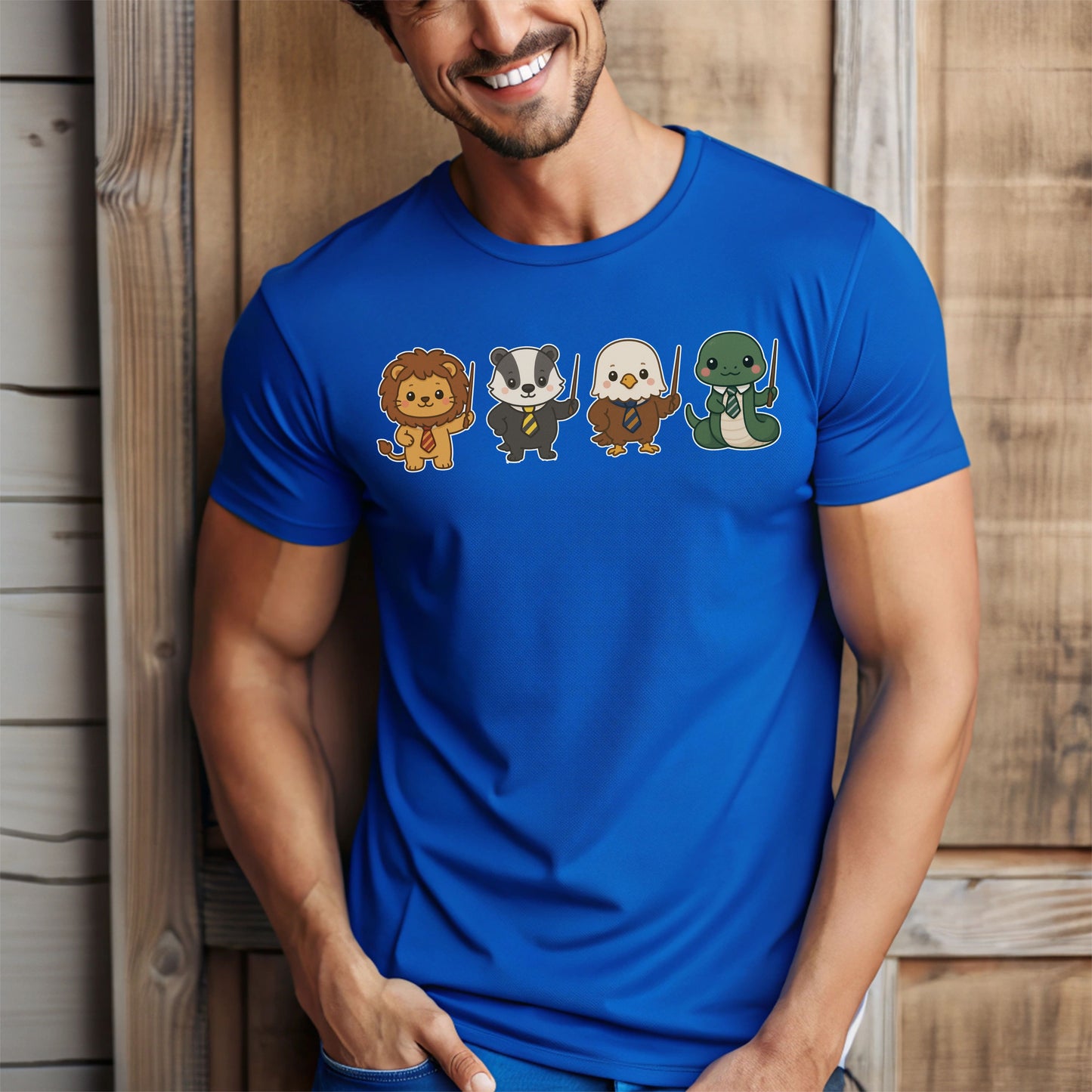 Cute Wizard Animal Mascots T-Shirt – Magical Creatures Tee