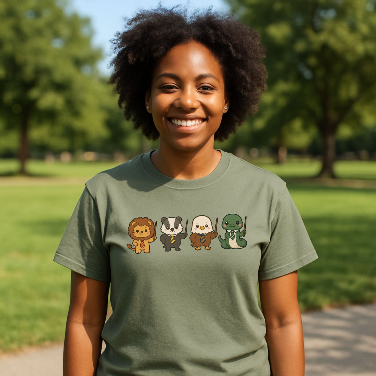 Cute Wizard Animal Mascots T-Shirt – Magical Creatures Tee