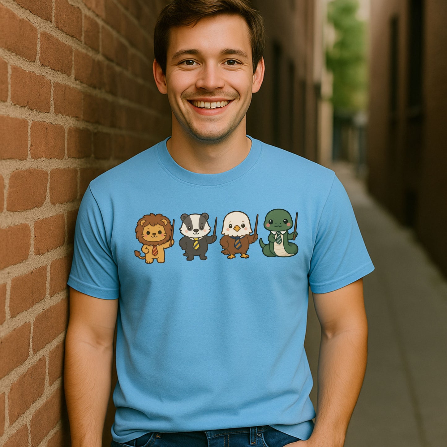 Cute Wizard Animal Mascots T-Shirt – Magical Creatures Tee